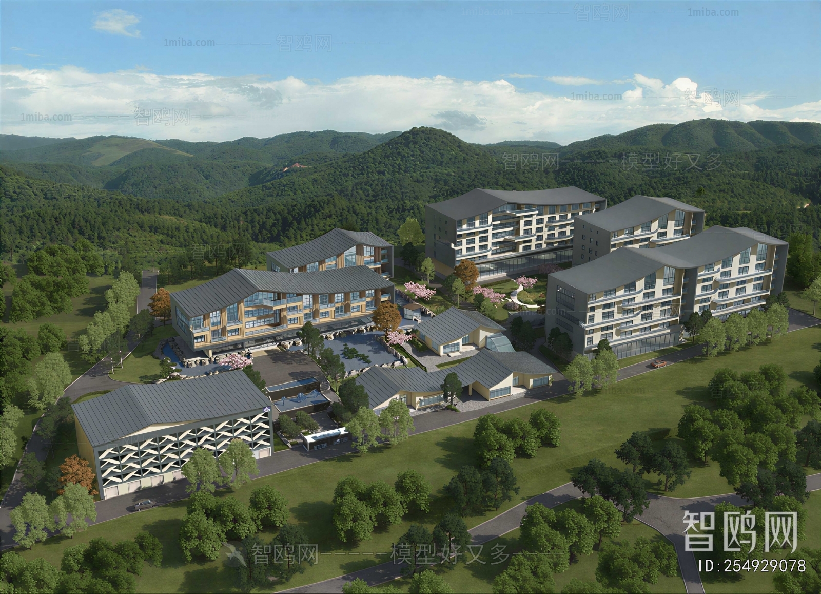 Modern Architectural Bird's-eye View Planning
