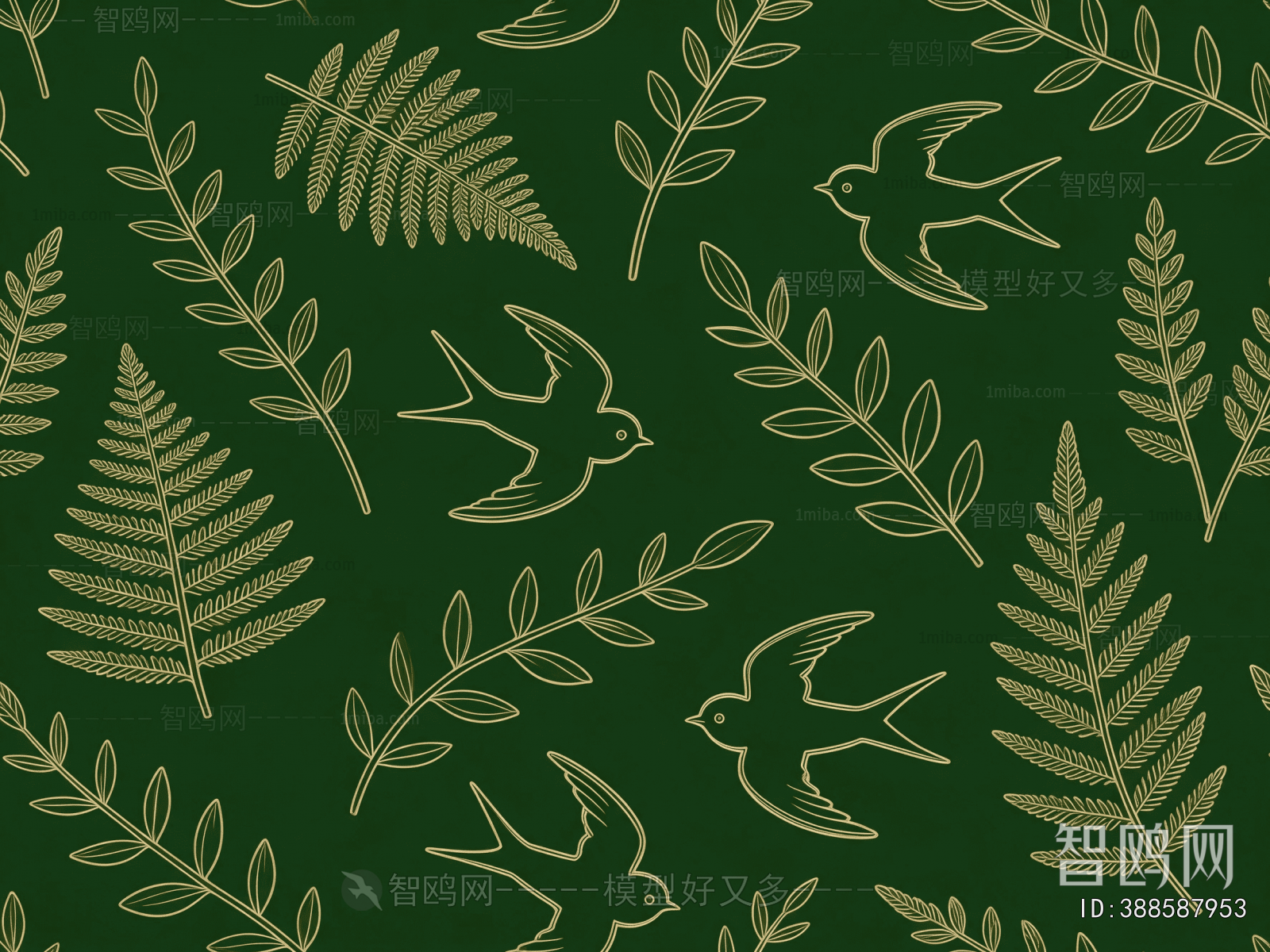 Animal And Plant Pattern Wallpaper