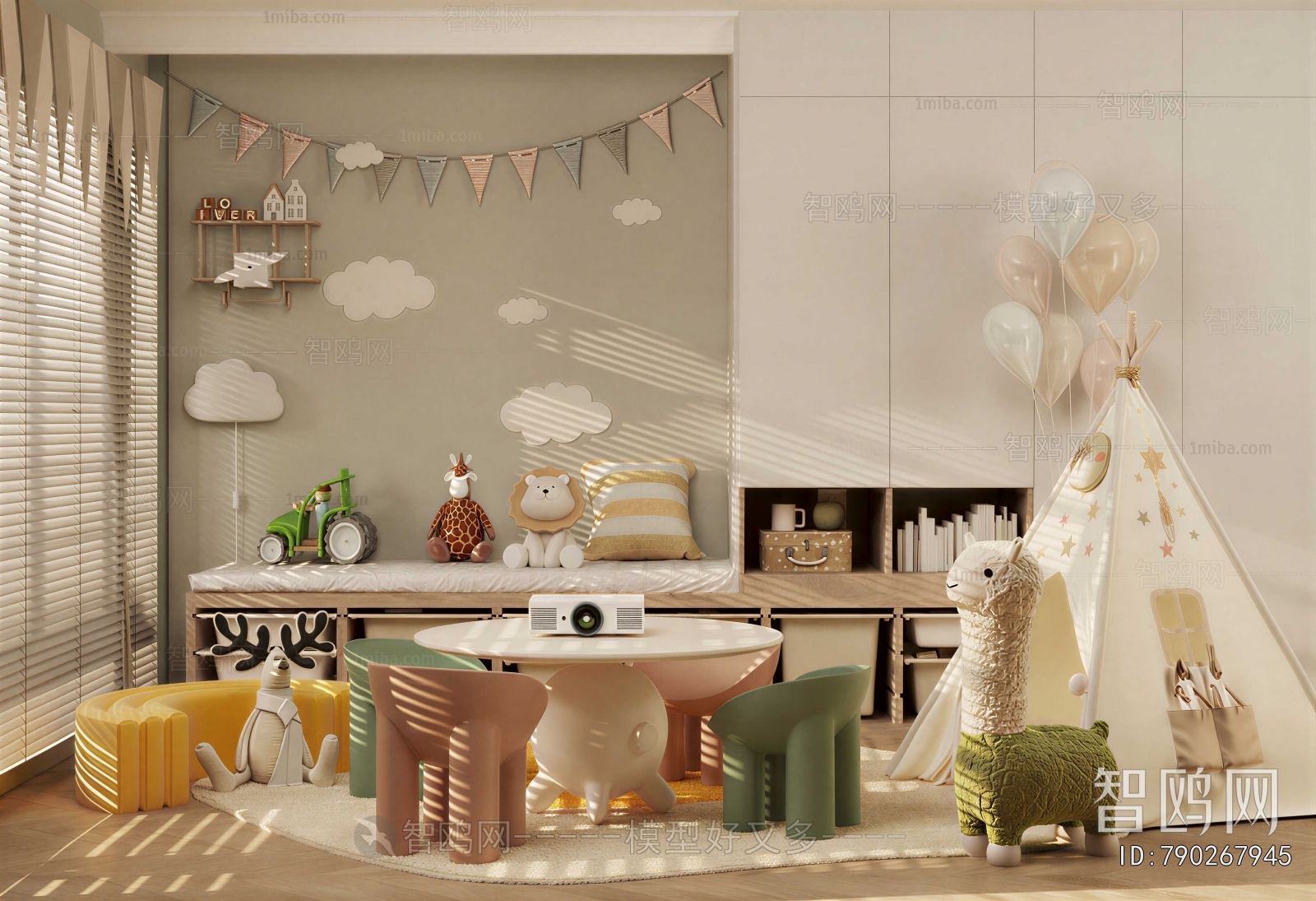 Modern Children's Room Activity Room