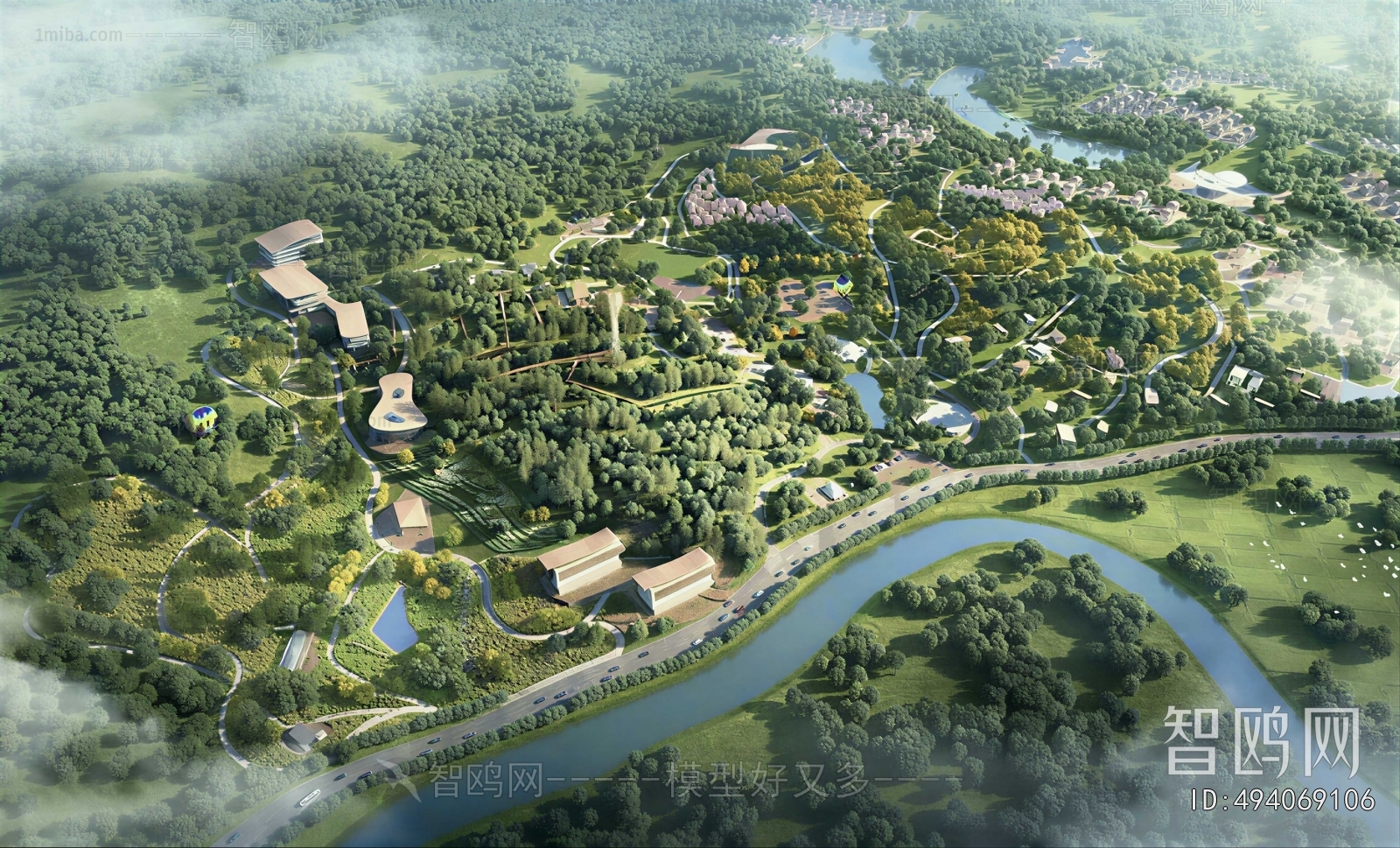 Modern Architectural Bird's-eye View Planning