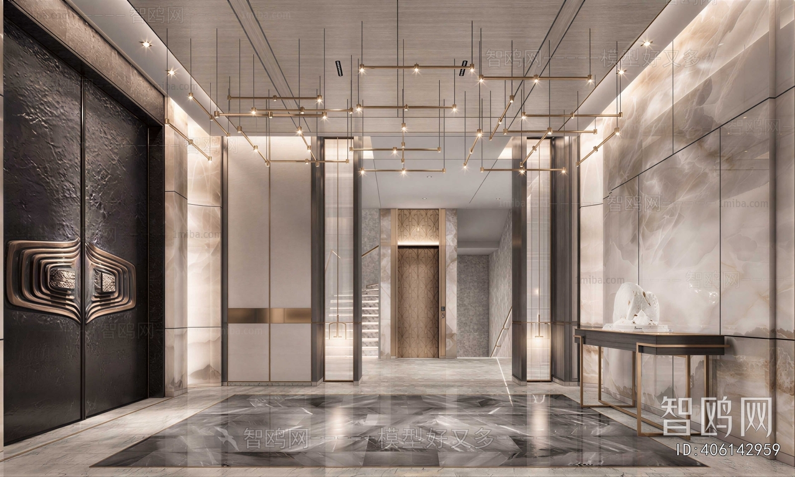 Modern Office Elevator Hall
