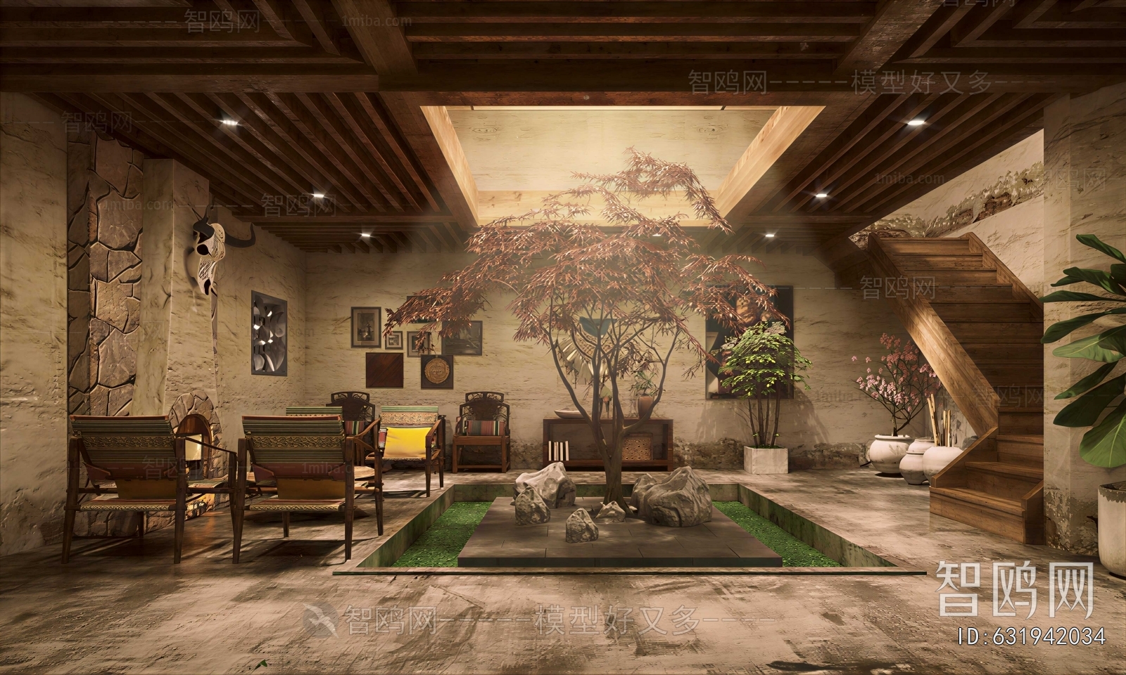 New Chinese Style A Living Room