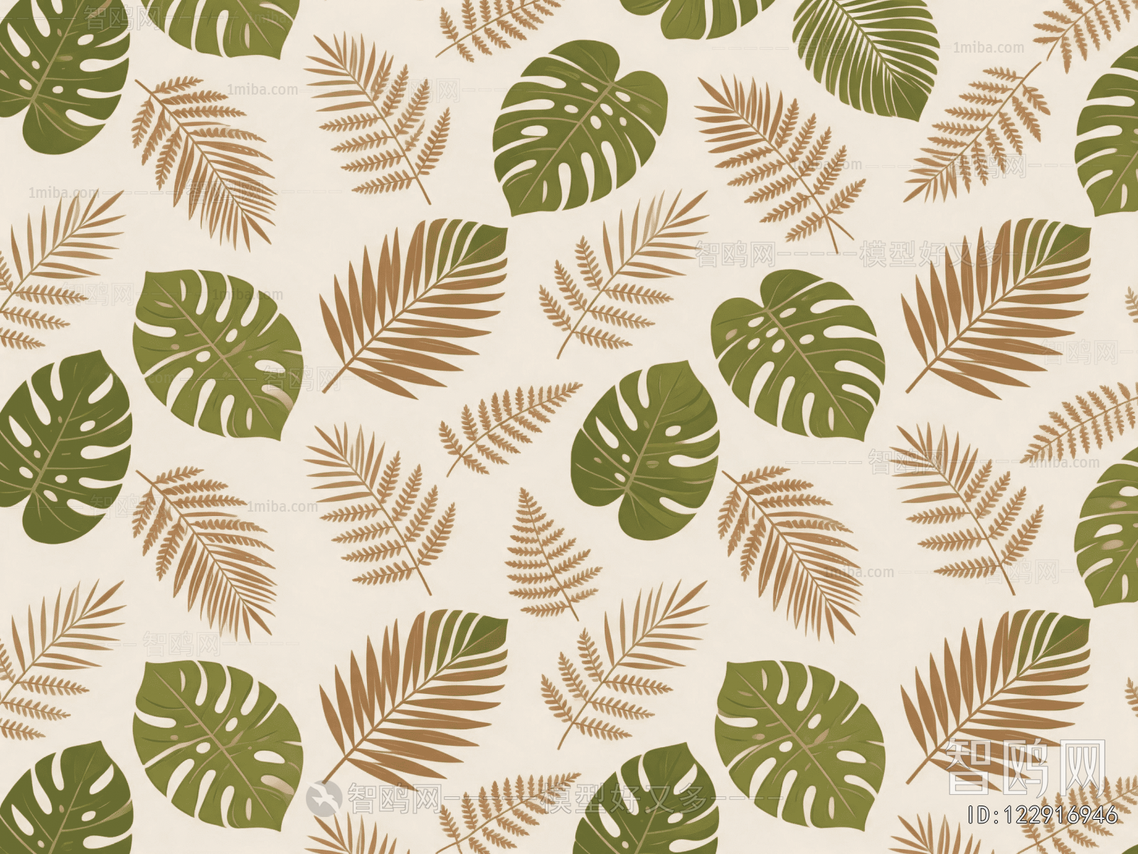 Animal And Plant Pattern Wallpaper