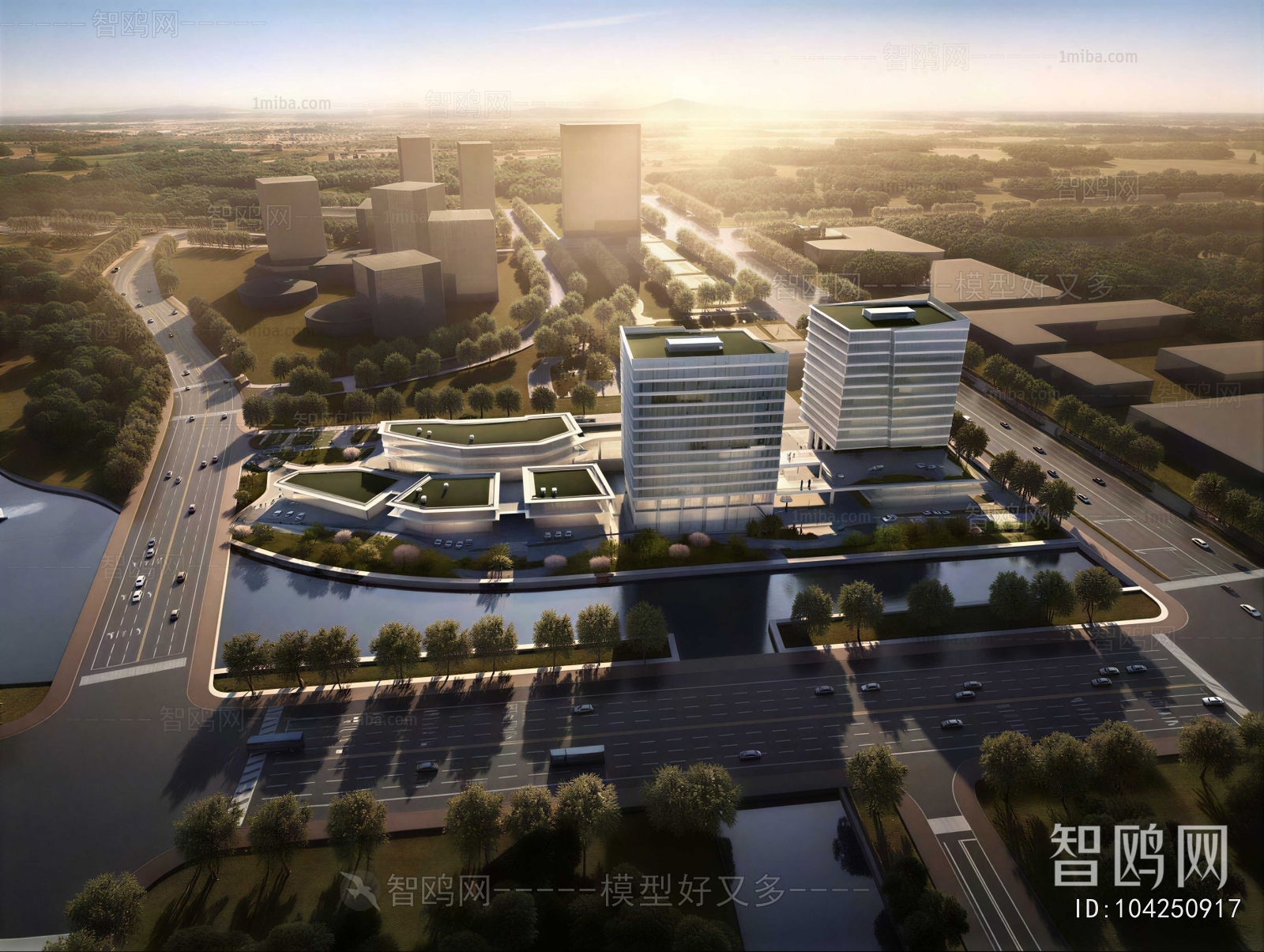 Modern Architectural Bird's-eye View Planning