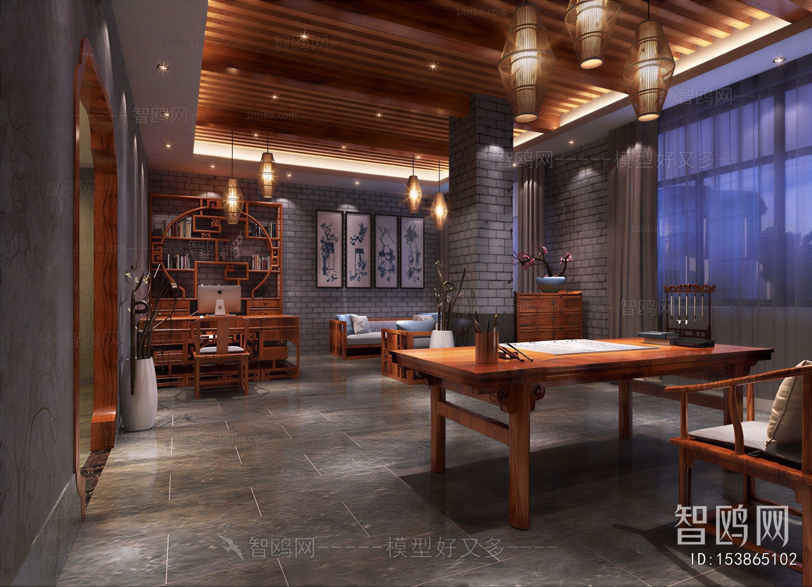 New Chinese Style Study Space