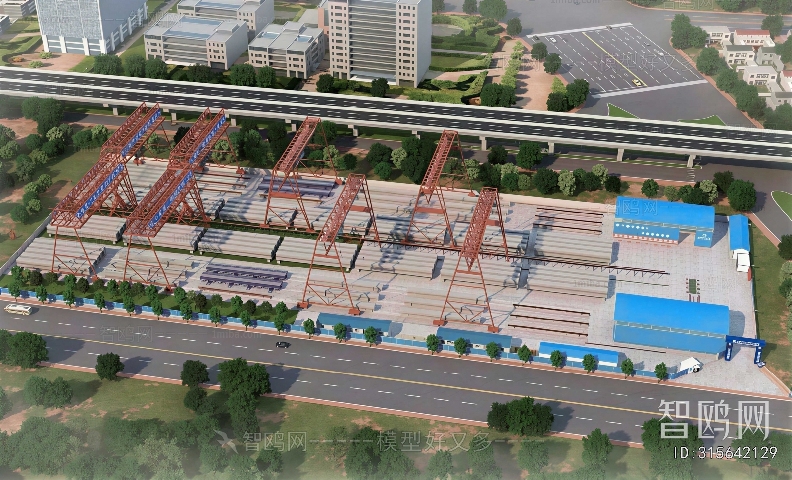 Modern Architectural Bird's-eye View Planning