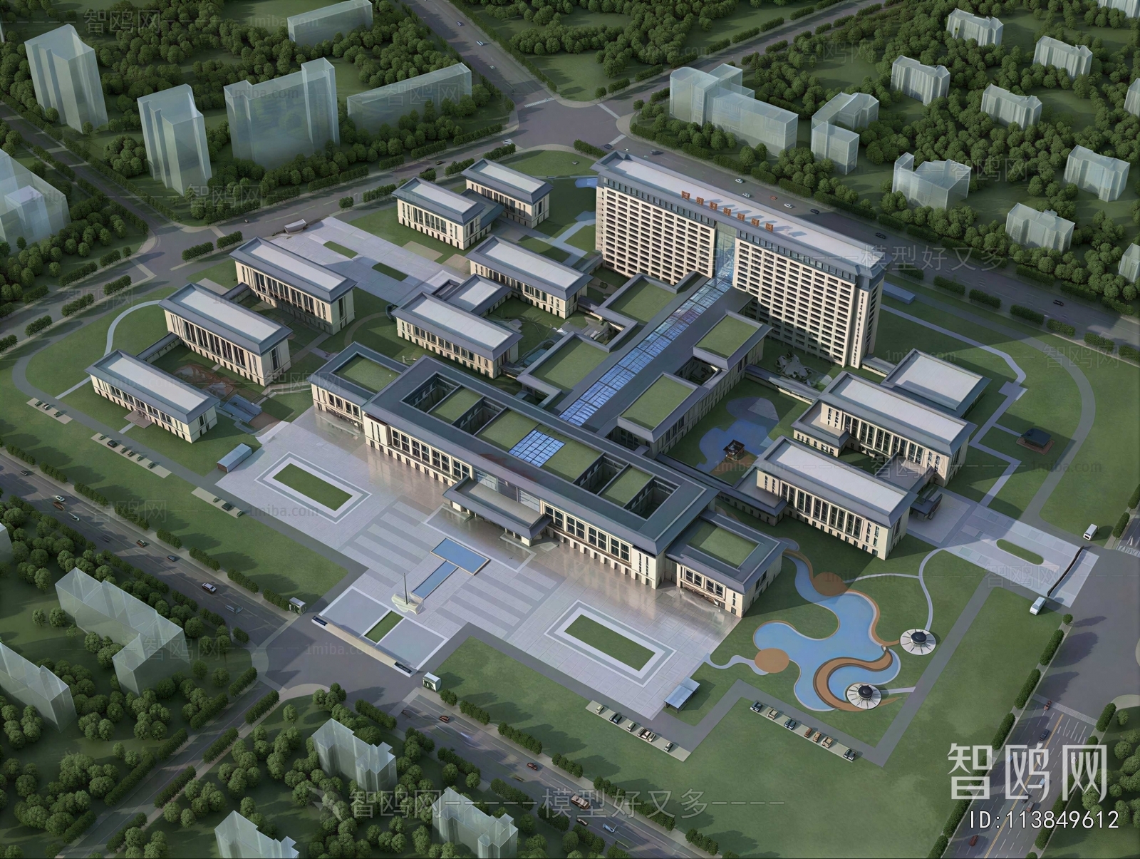 Modern Architectural Bird's-eye View Planning