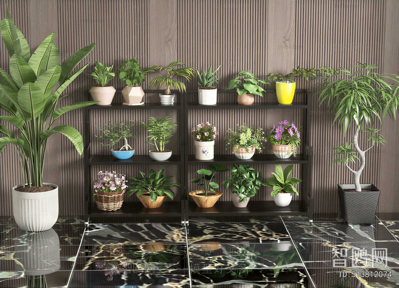 Modern Potted Green Plant