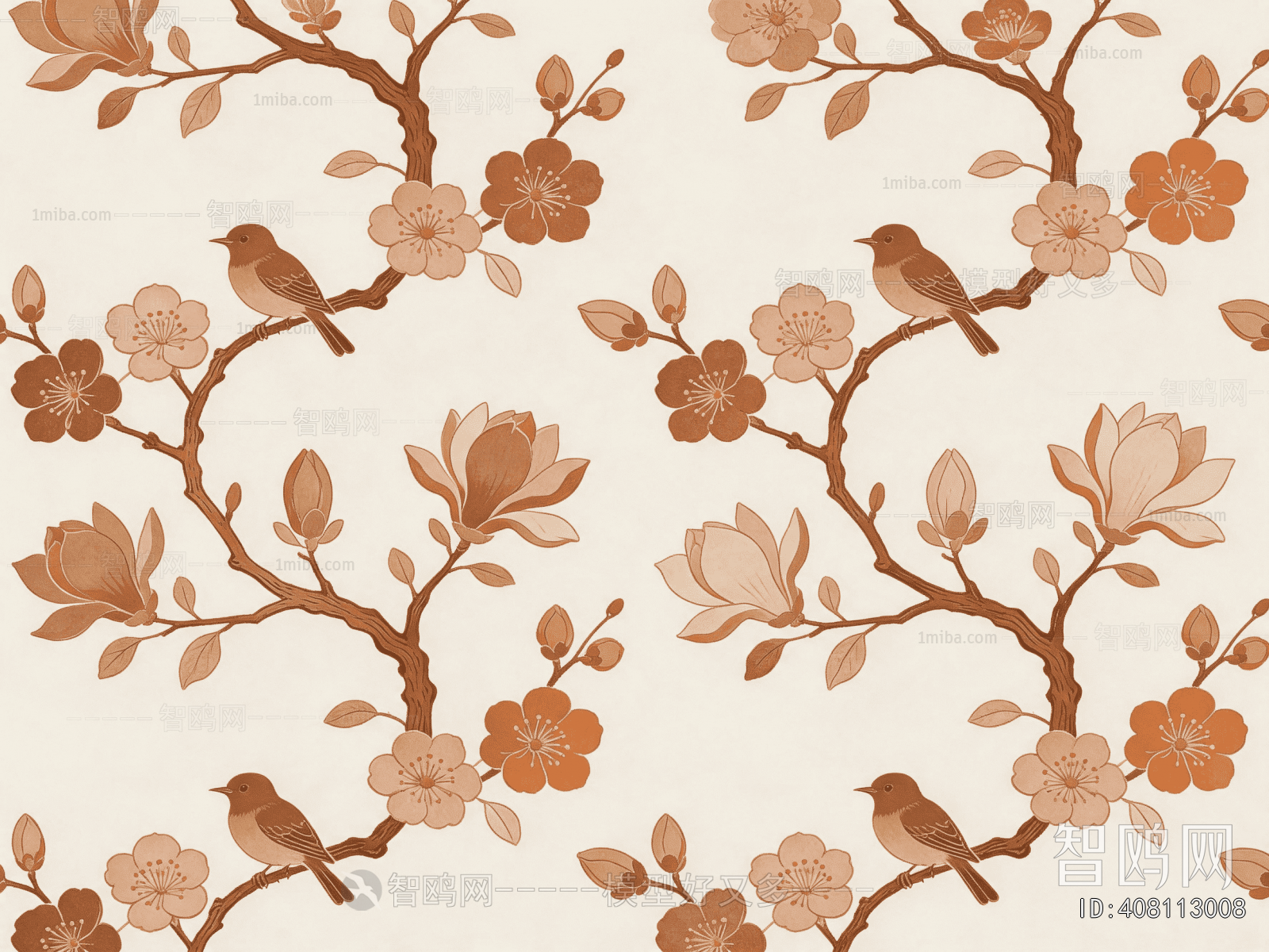 Animal And Plant Pattern Wallpaper
