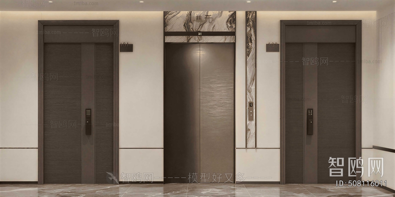 Modern Office Elevator Hall