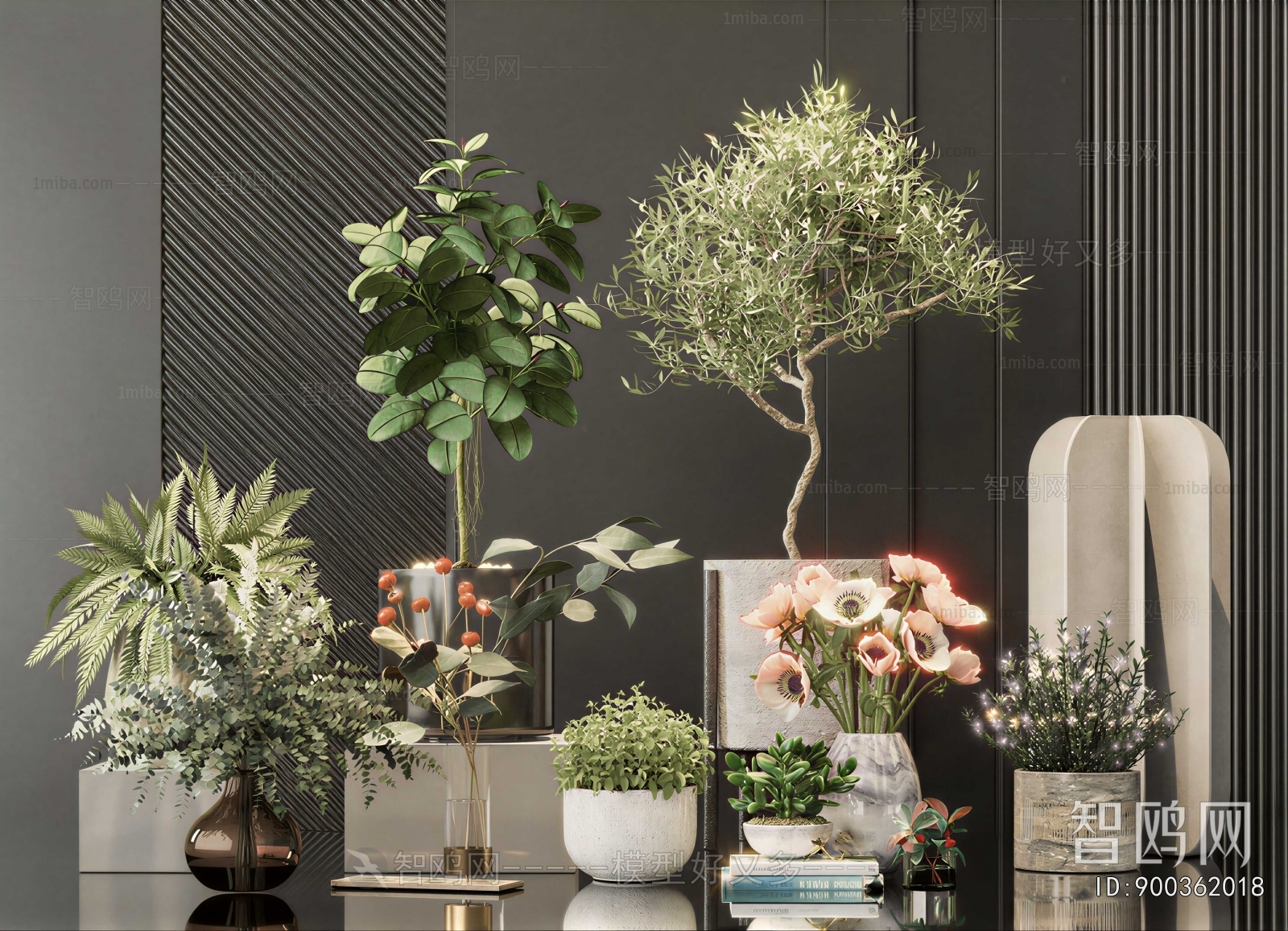 Modern Ground Green Plant Potted Plants