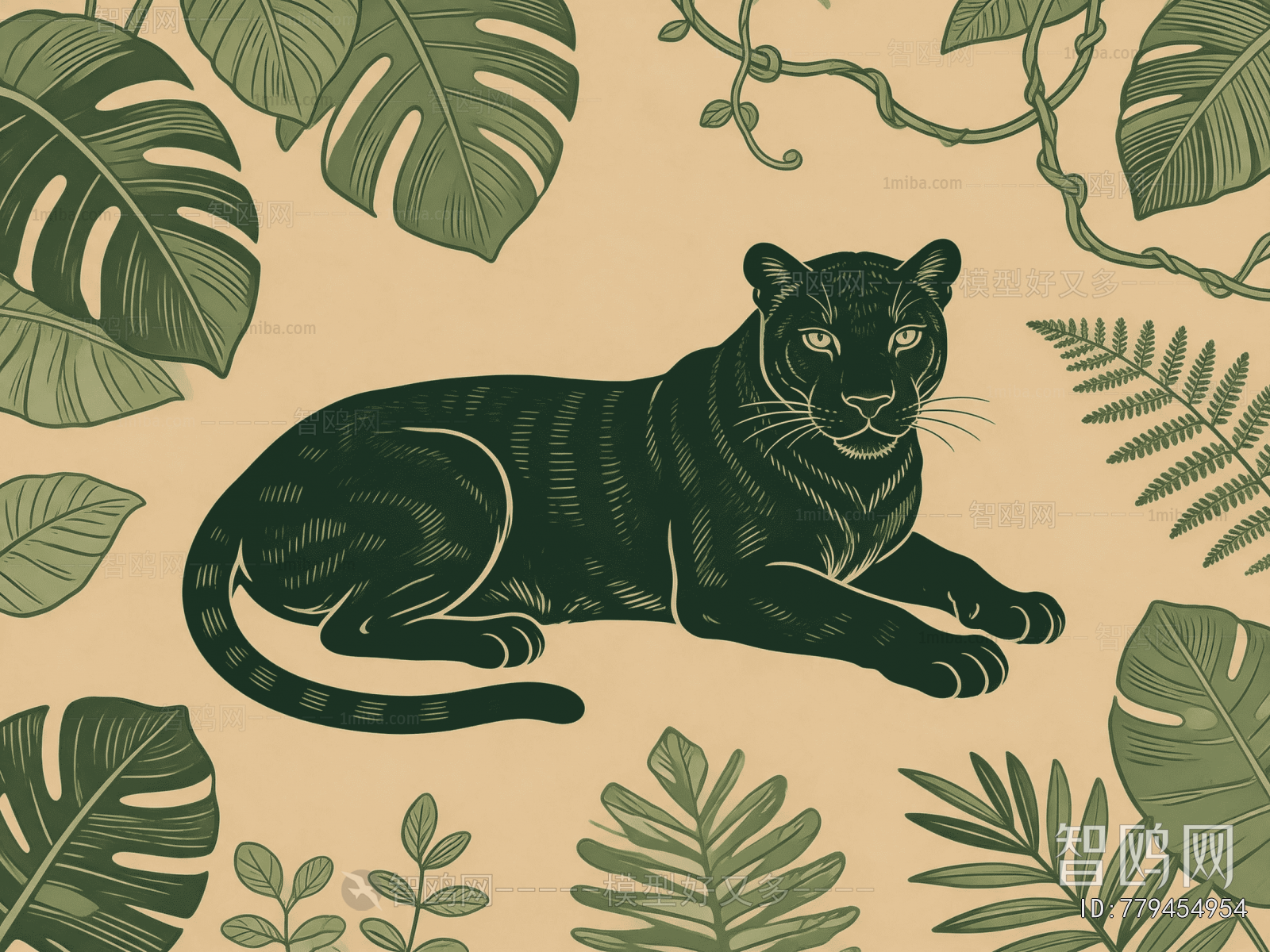 Animal And Plant Pattern Wallpaper