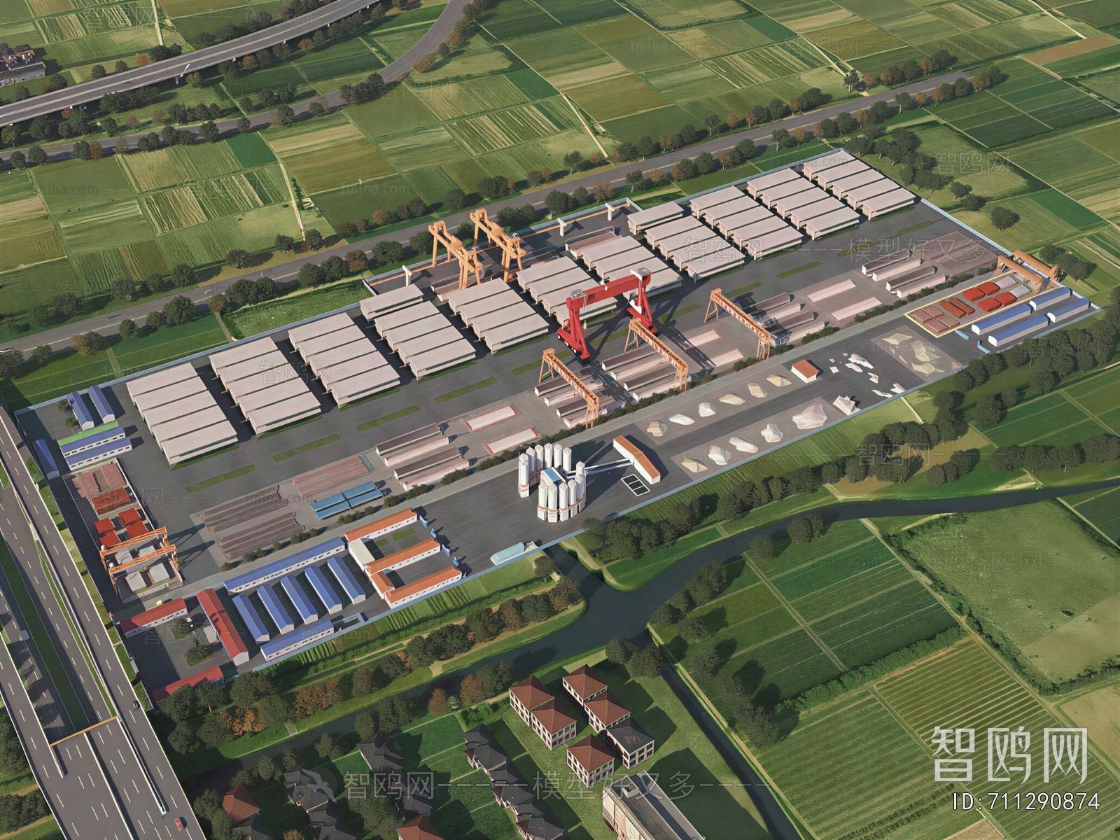 Modern Architectural Bird's-eye View Planning