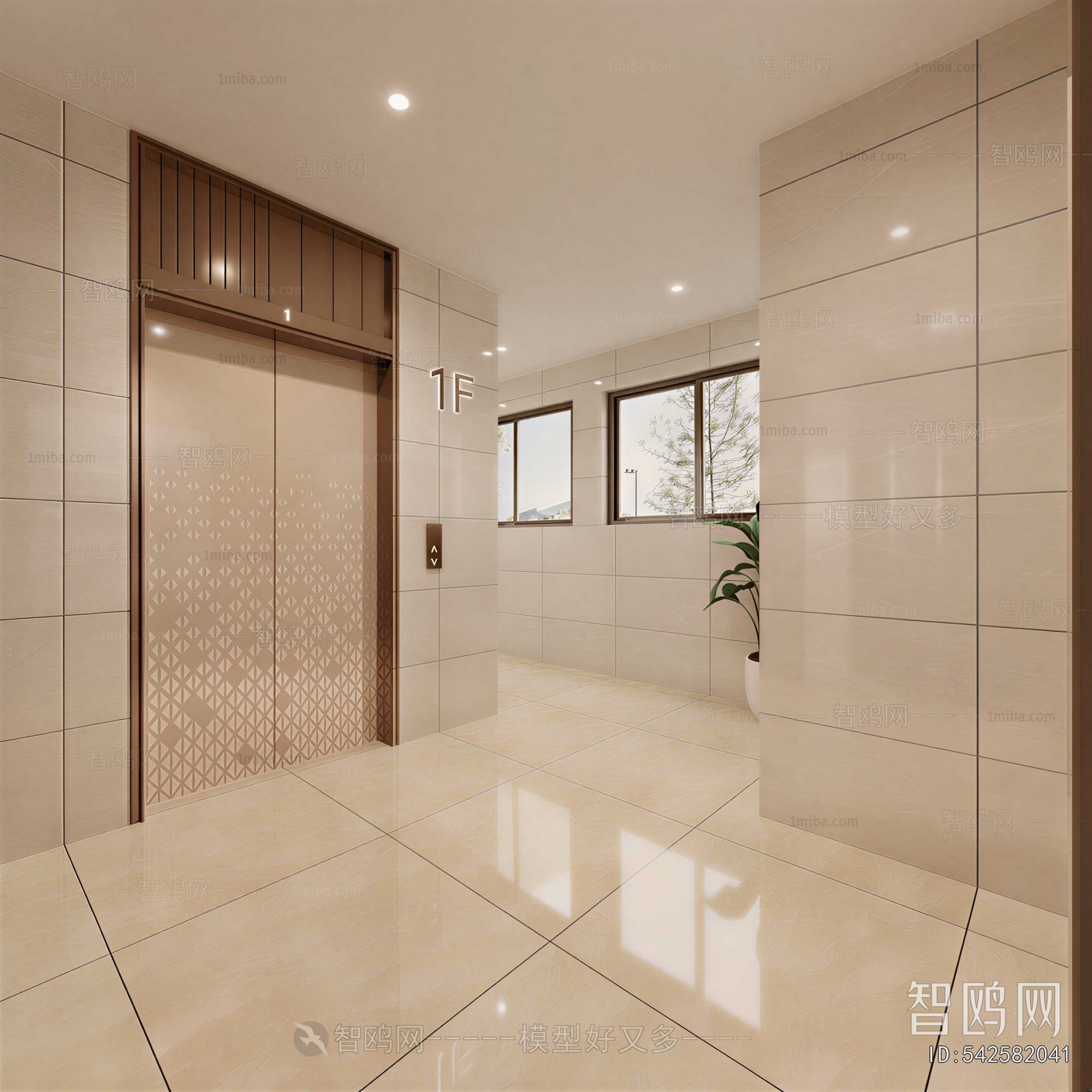 Modern Office Elevator Hall