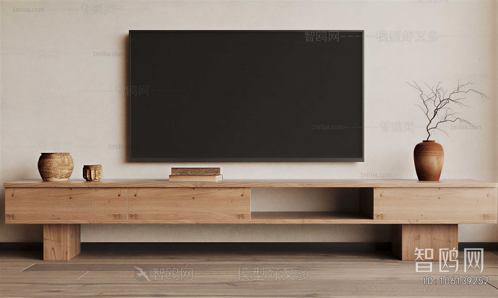 Wabi-sabi Style TV Cabinet