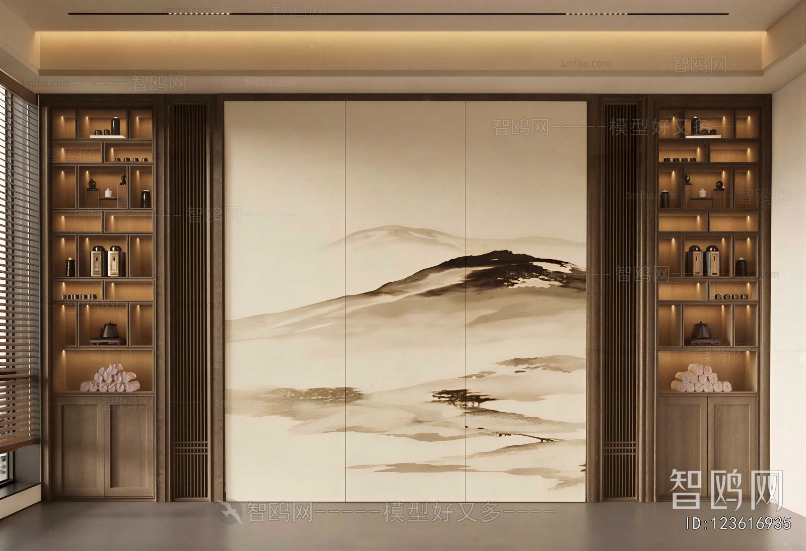 New Chinese Style TV Wall