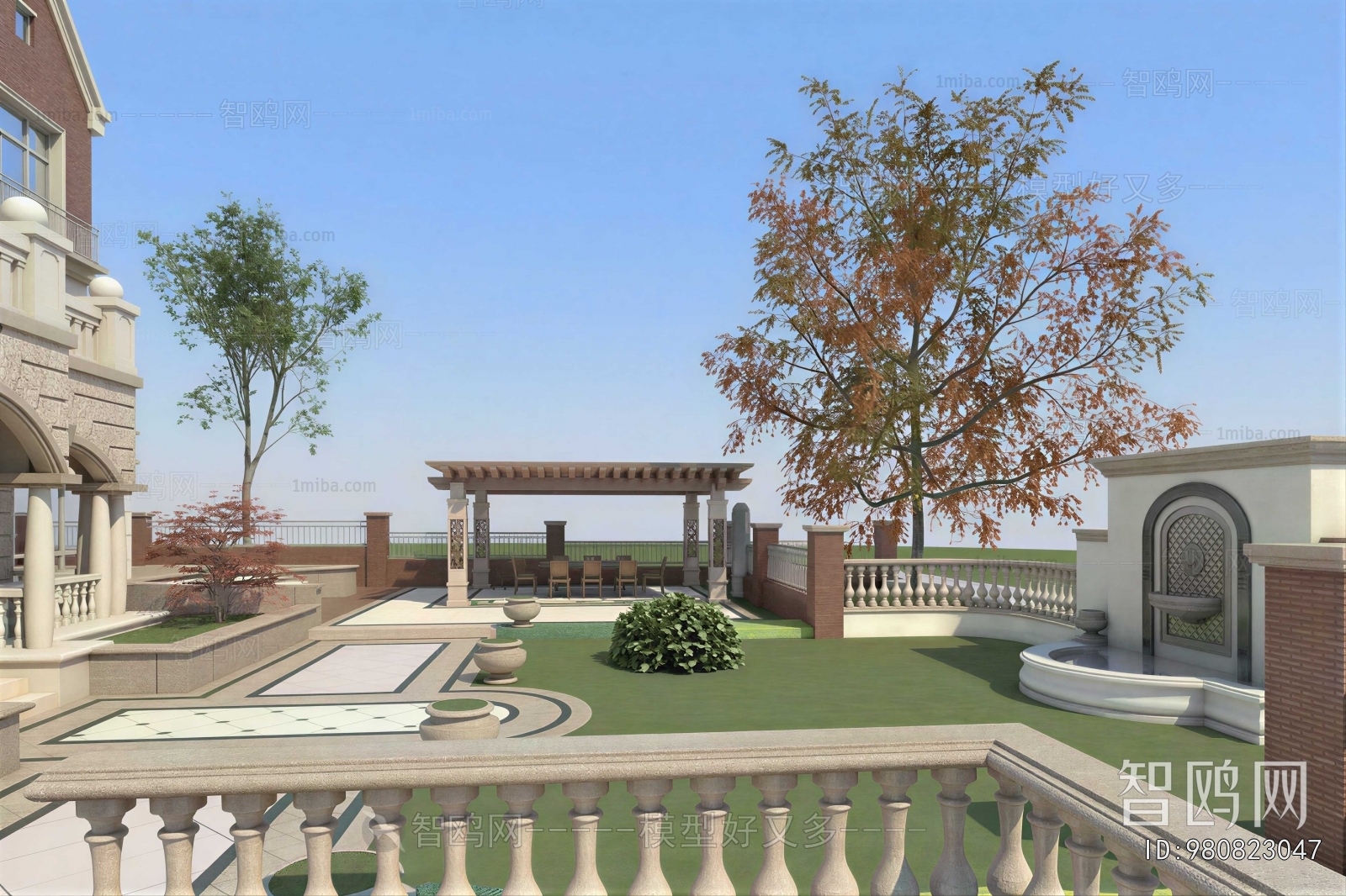 European Style Courtyard/landscape