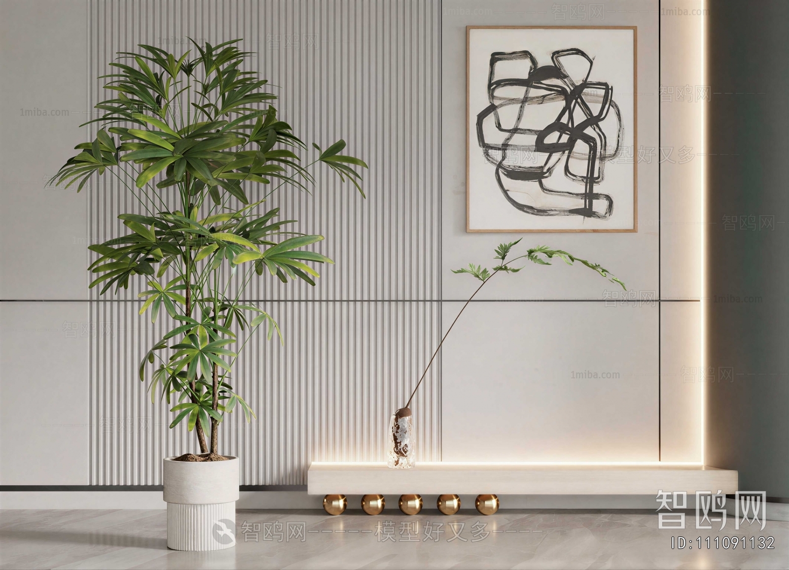 Modern Ground Green Plant Potted Plants