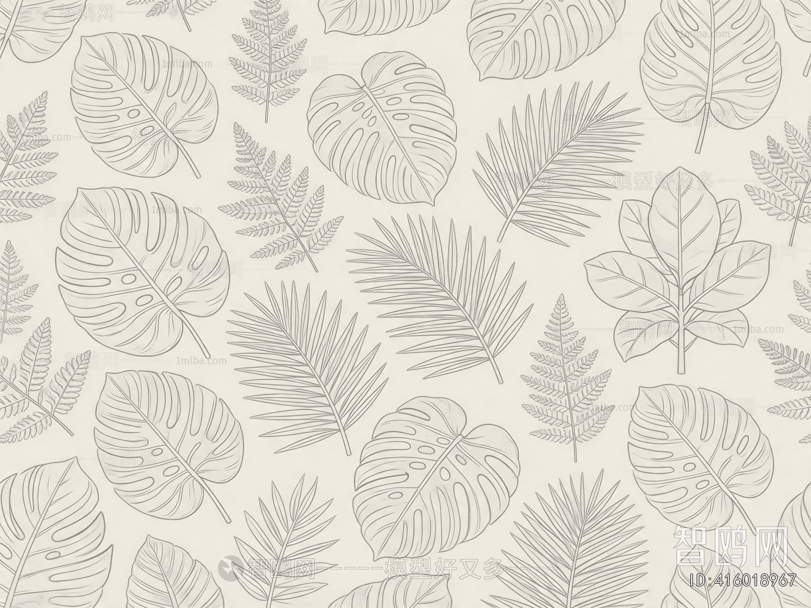Animal And Plant Pattern Wallpaper