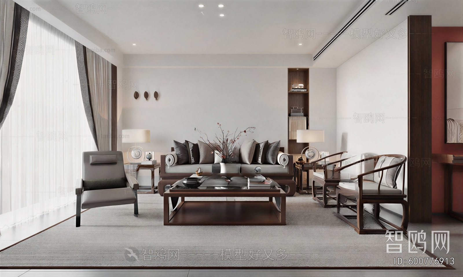 New Chinese Style A Living Room
