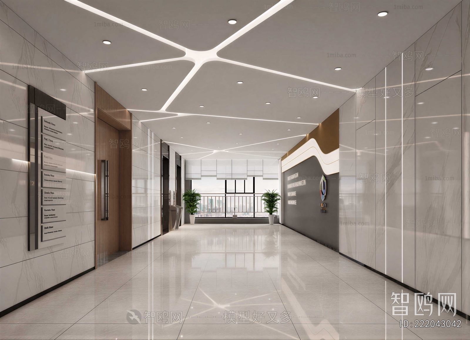 Modern Office Elevator Hall