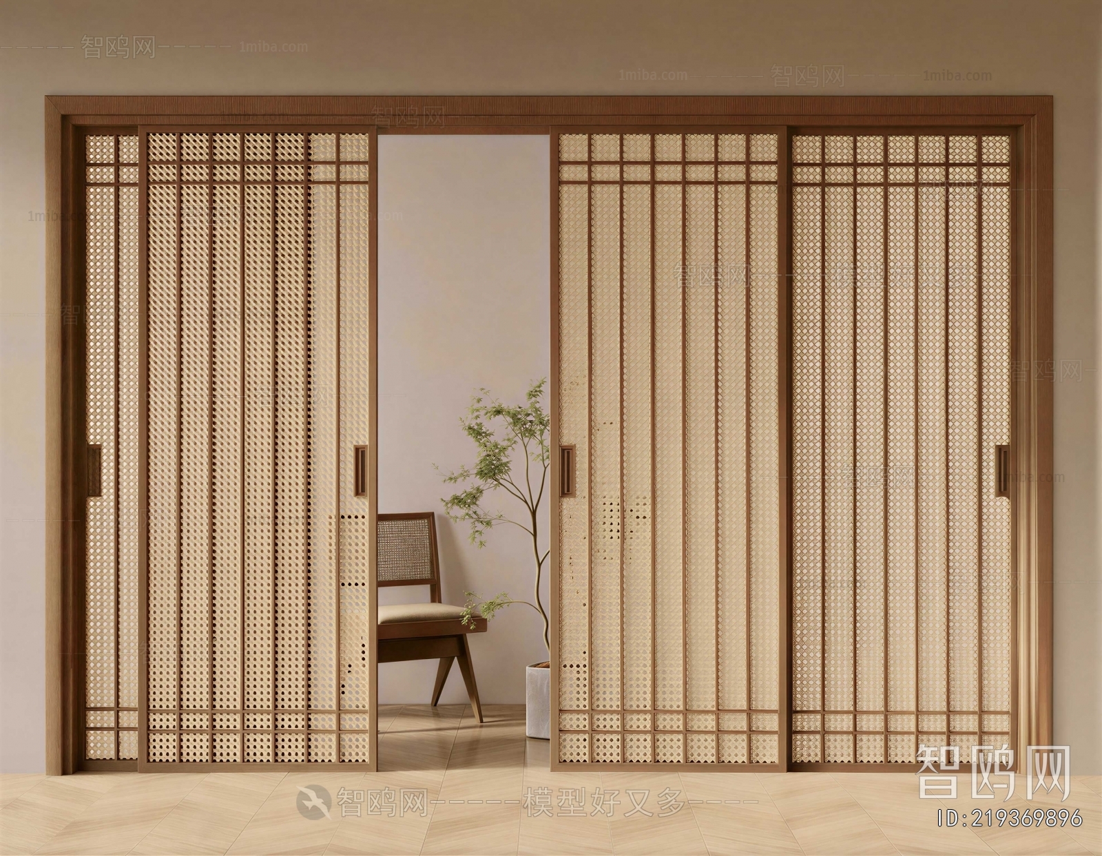 New Chinese Style Sliding Door