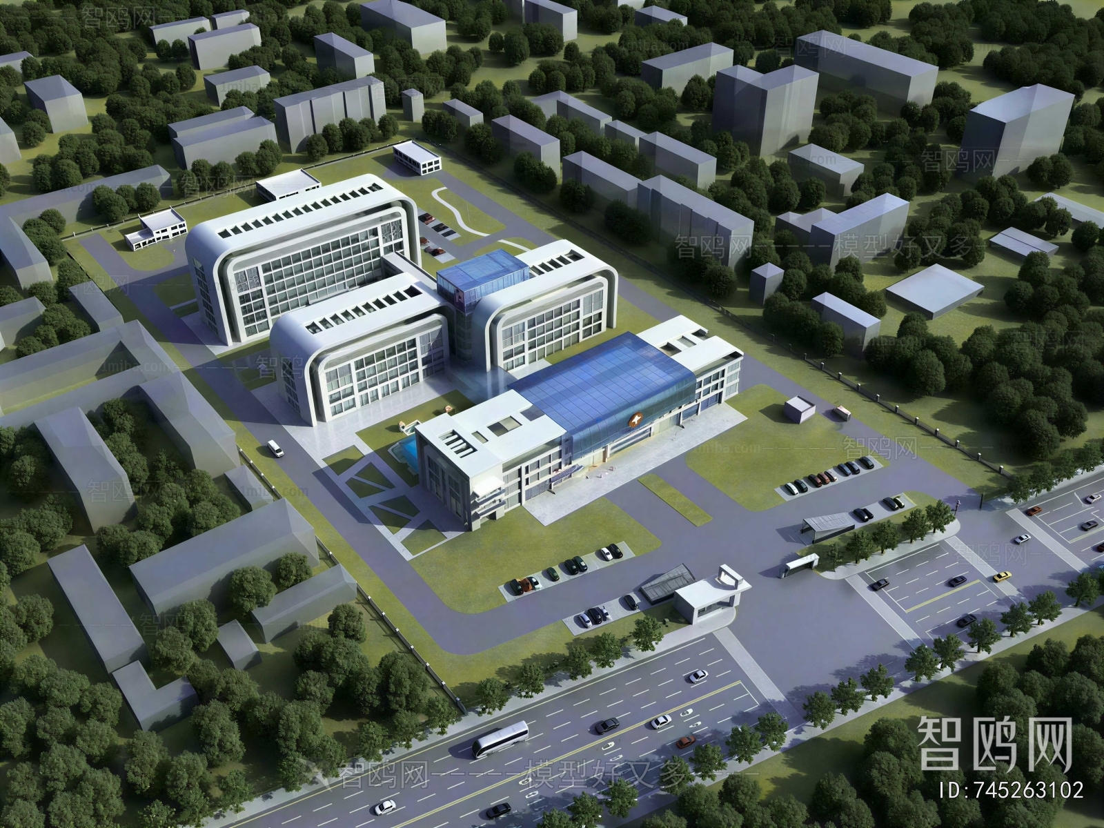 Modern Architectural Bird's-eye View Planning