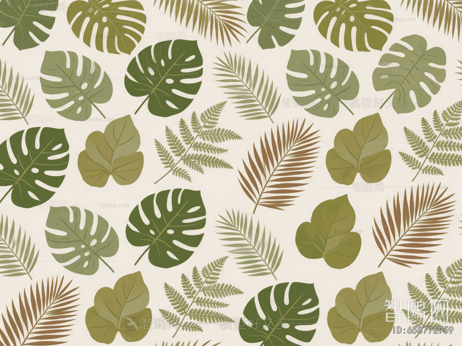 Animal And Plant Pattern Wallpaper