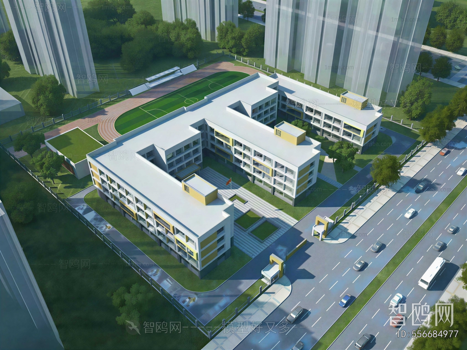 Modern Architectural Bird's-eye View Planning