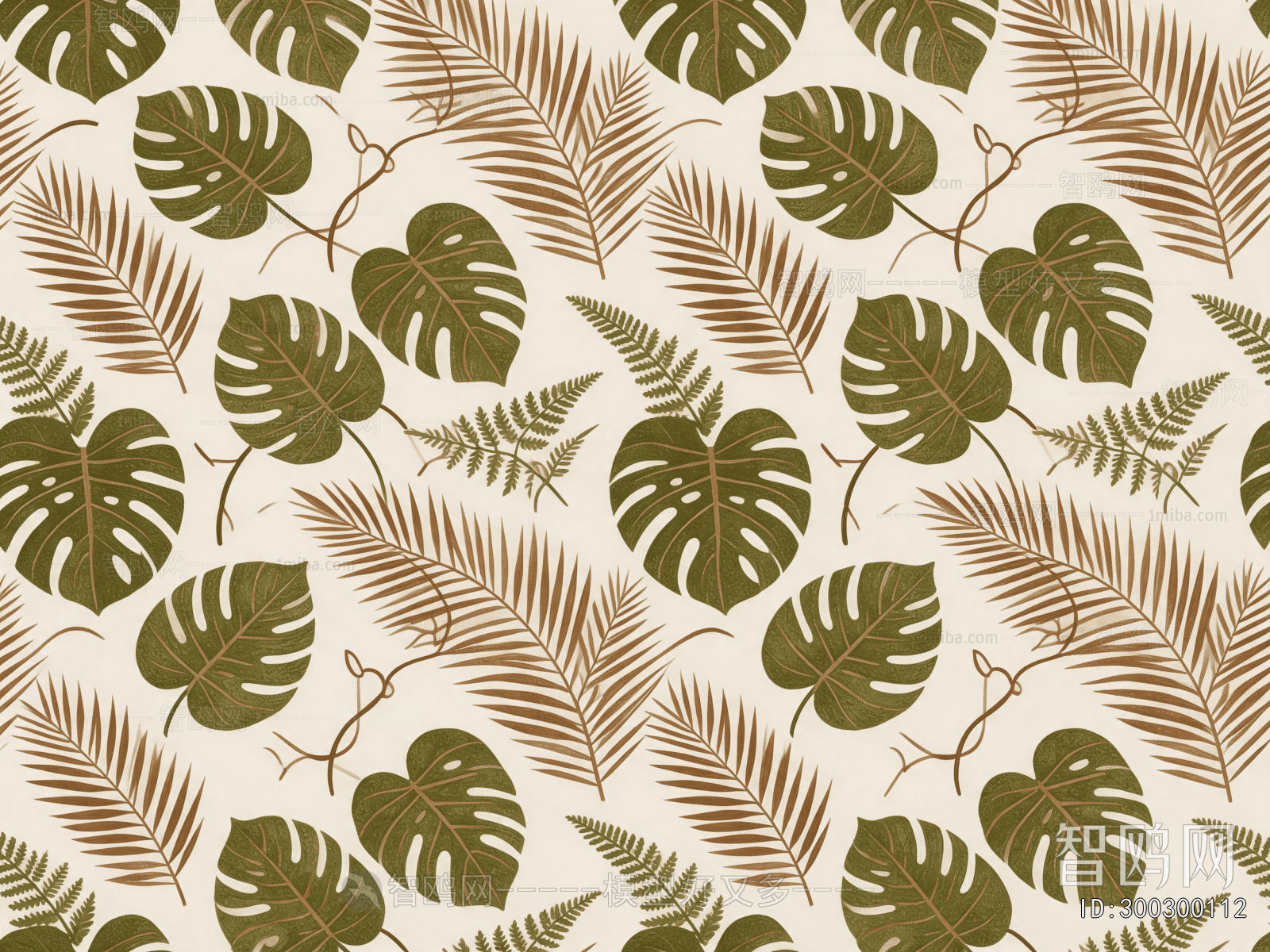 Animal And Plant Pattern Wallpaper