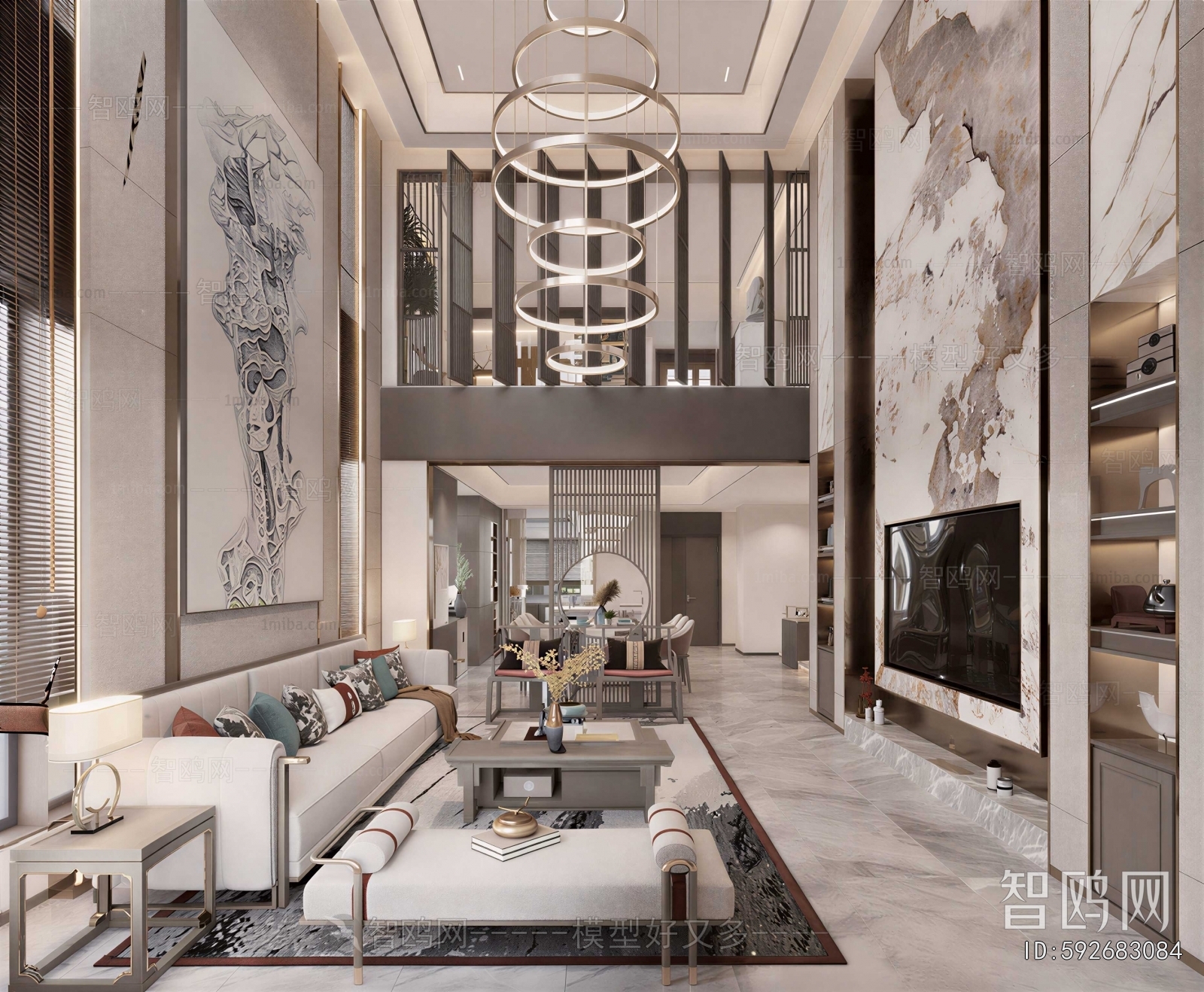 New Chinese Style A Living Room