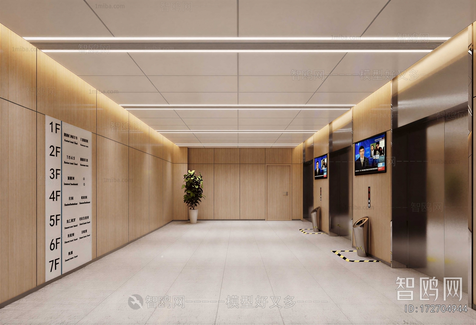 Modern Office Elevator Hall