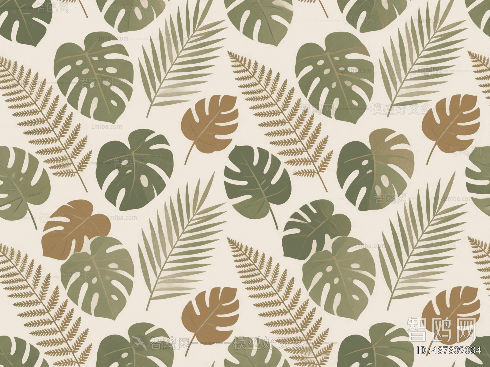 Animal And Plant Pattern Wallpaper