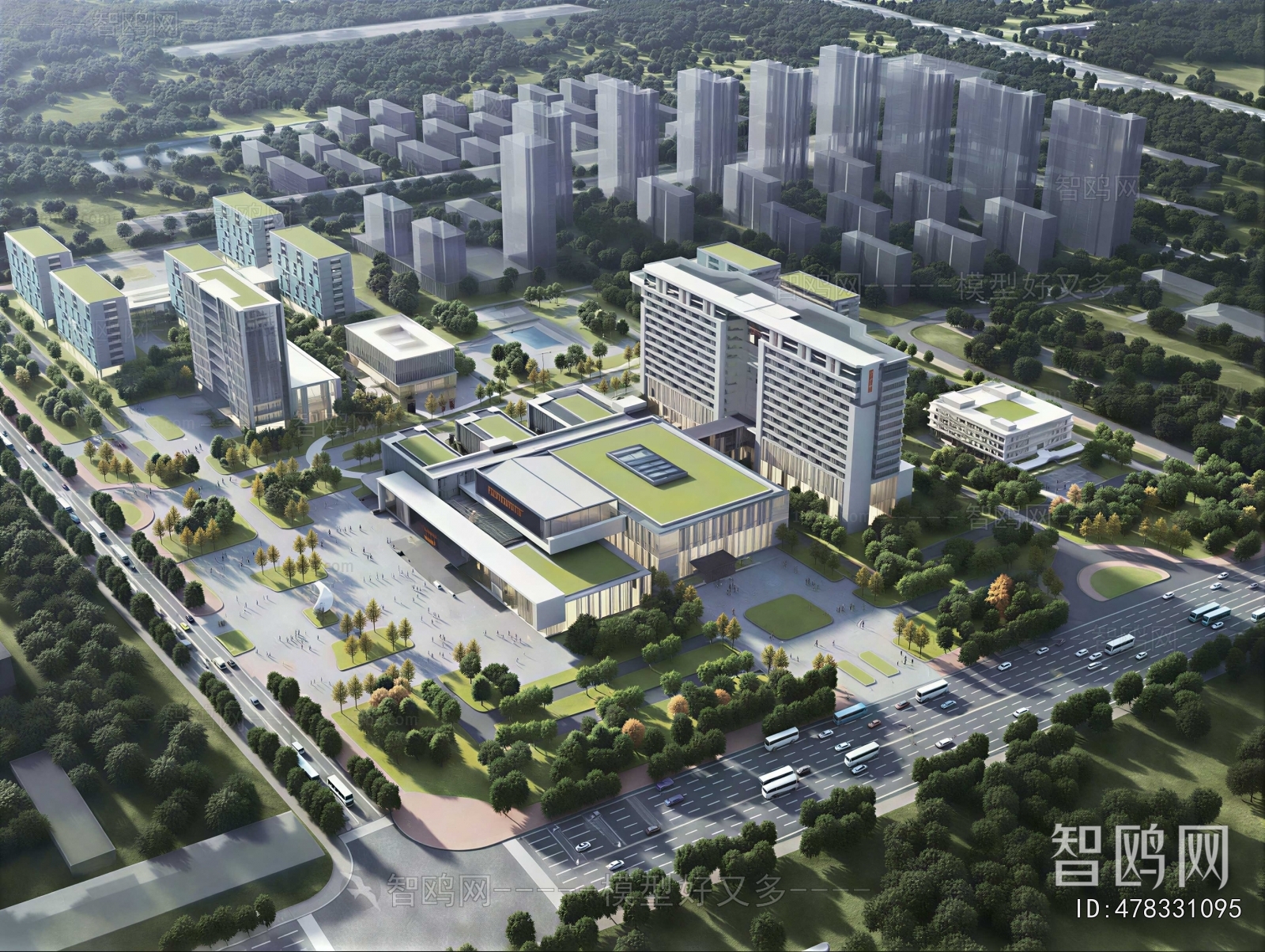 Modern Architectural Bird's-eye View Planning