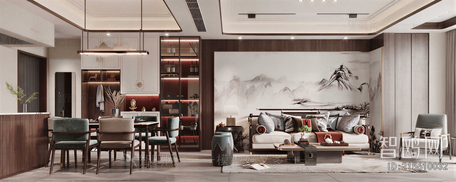 New Chinese Style A Living Room