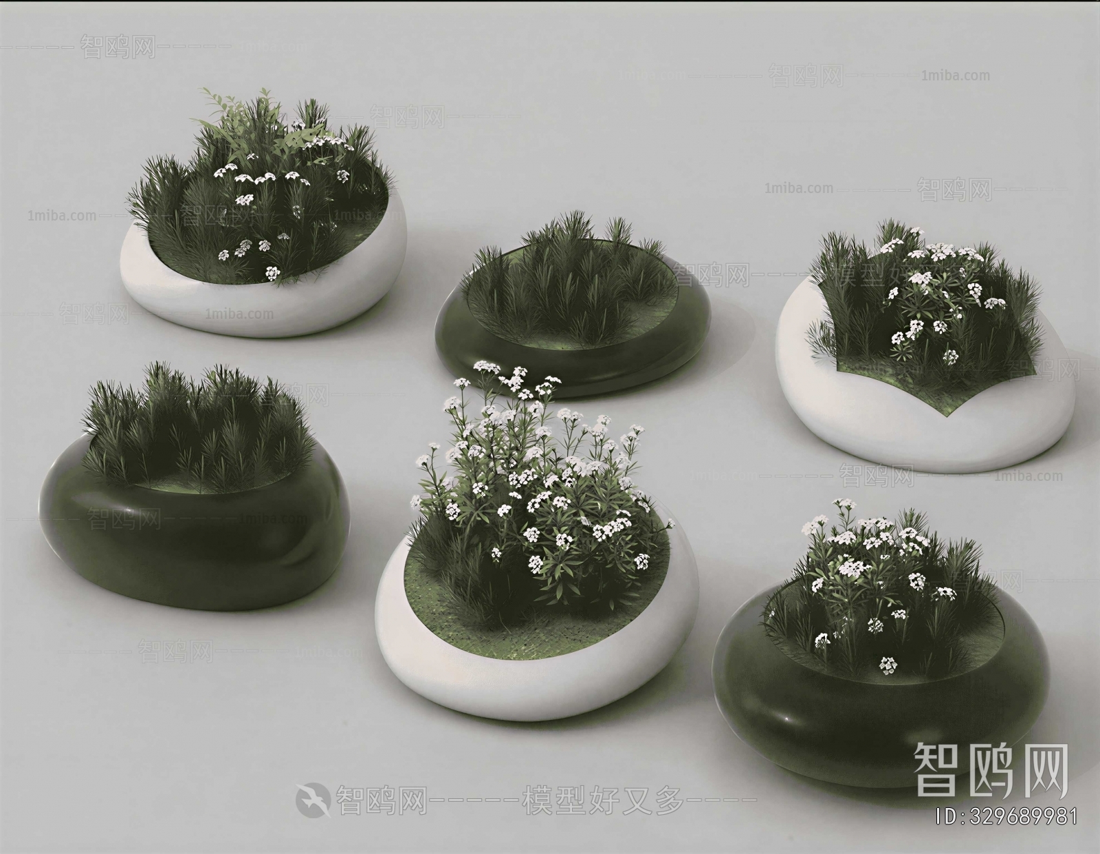 Modern Potted Green Plant