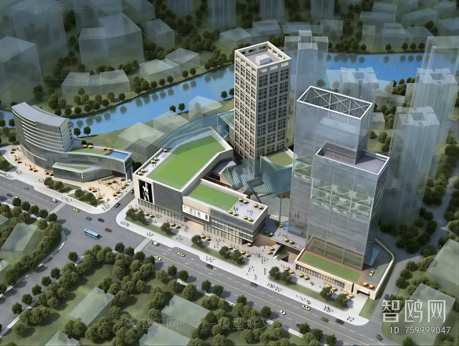Modern Architectural Bird's-eye View Planning