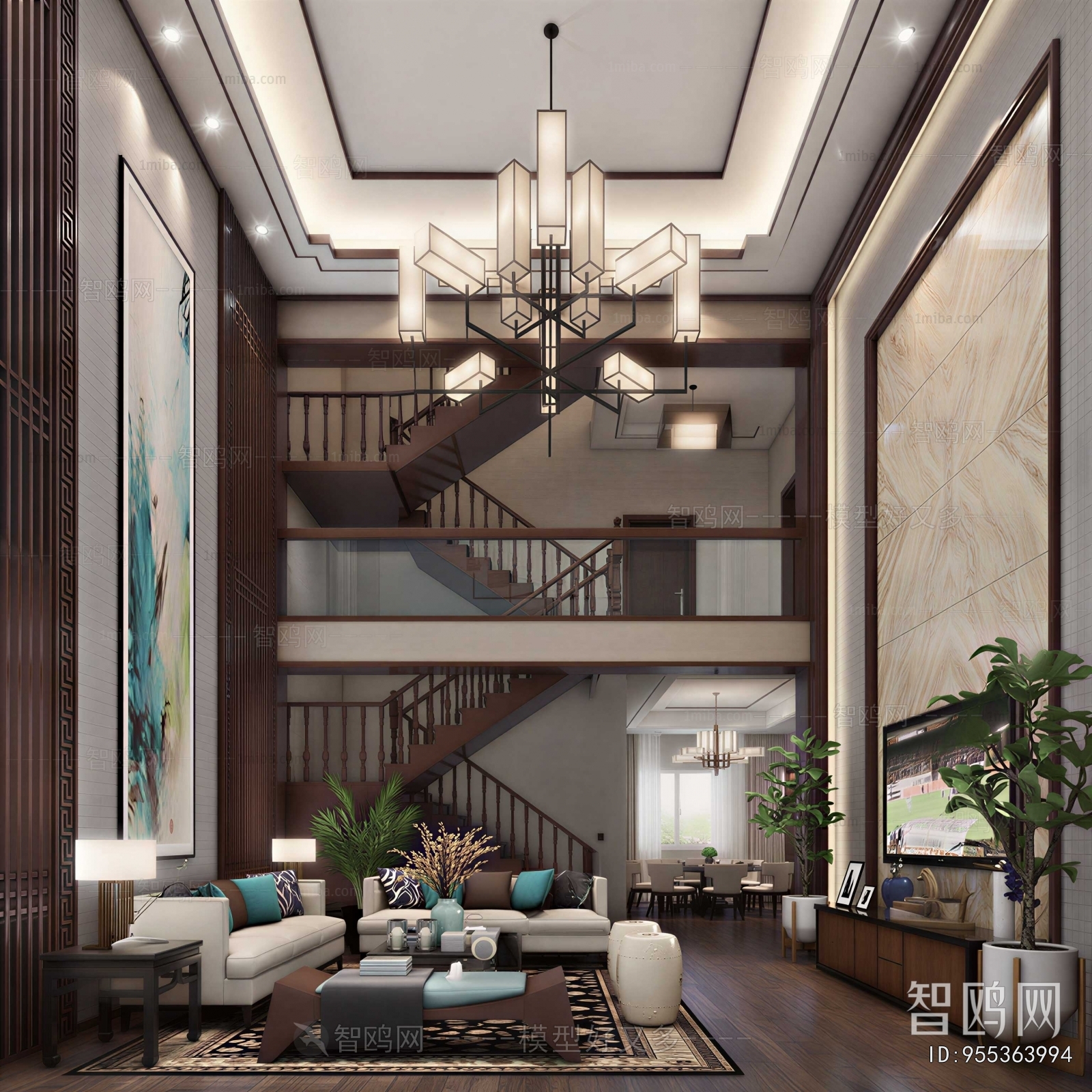 New Chinese Style A Living Room