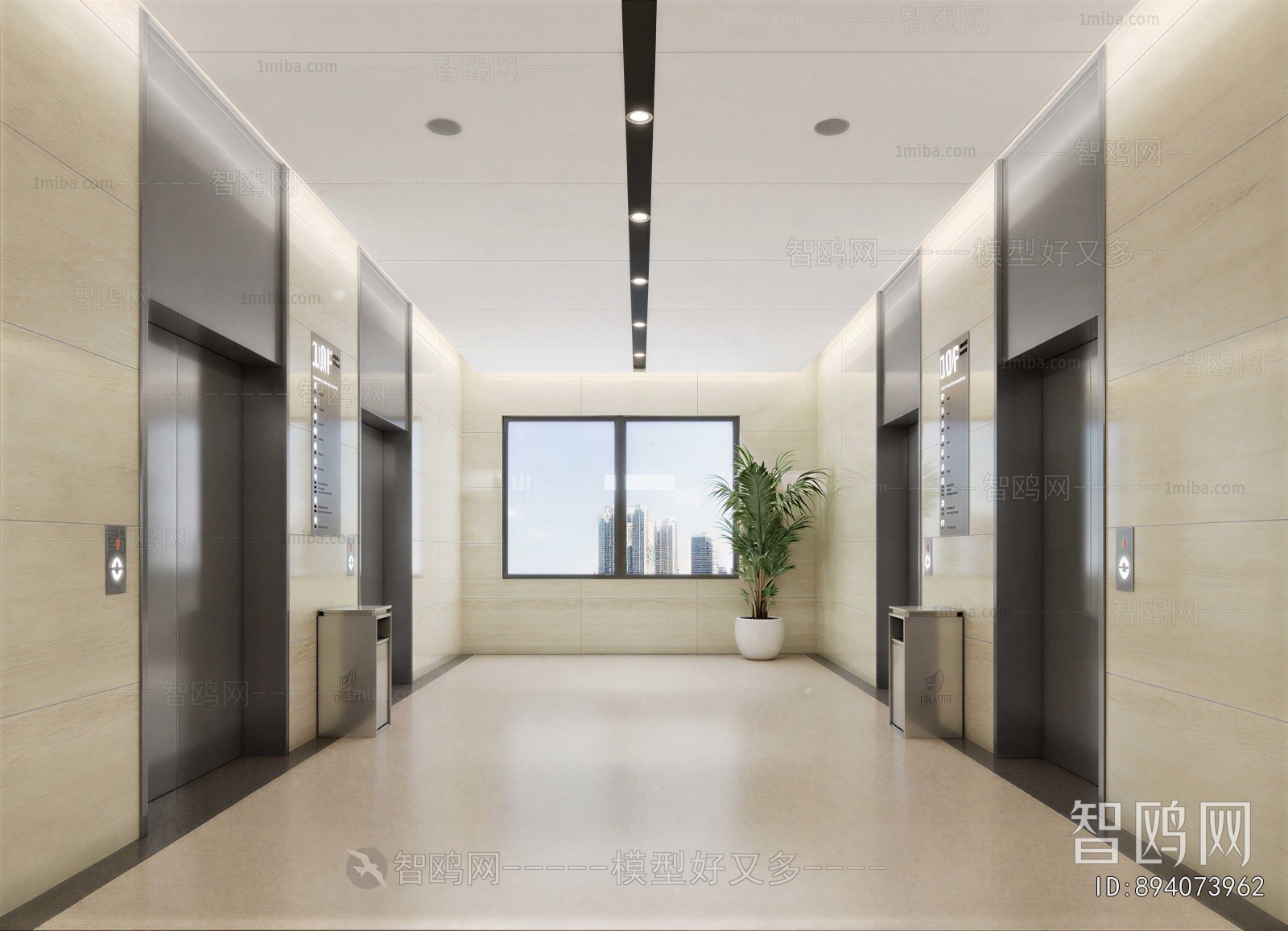 Modern Office Elevator Hall