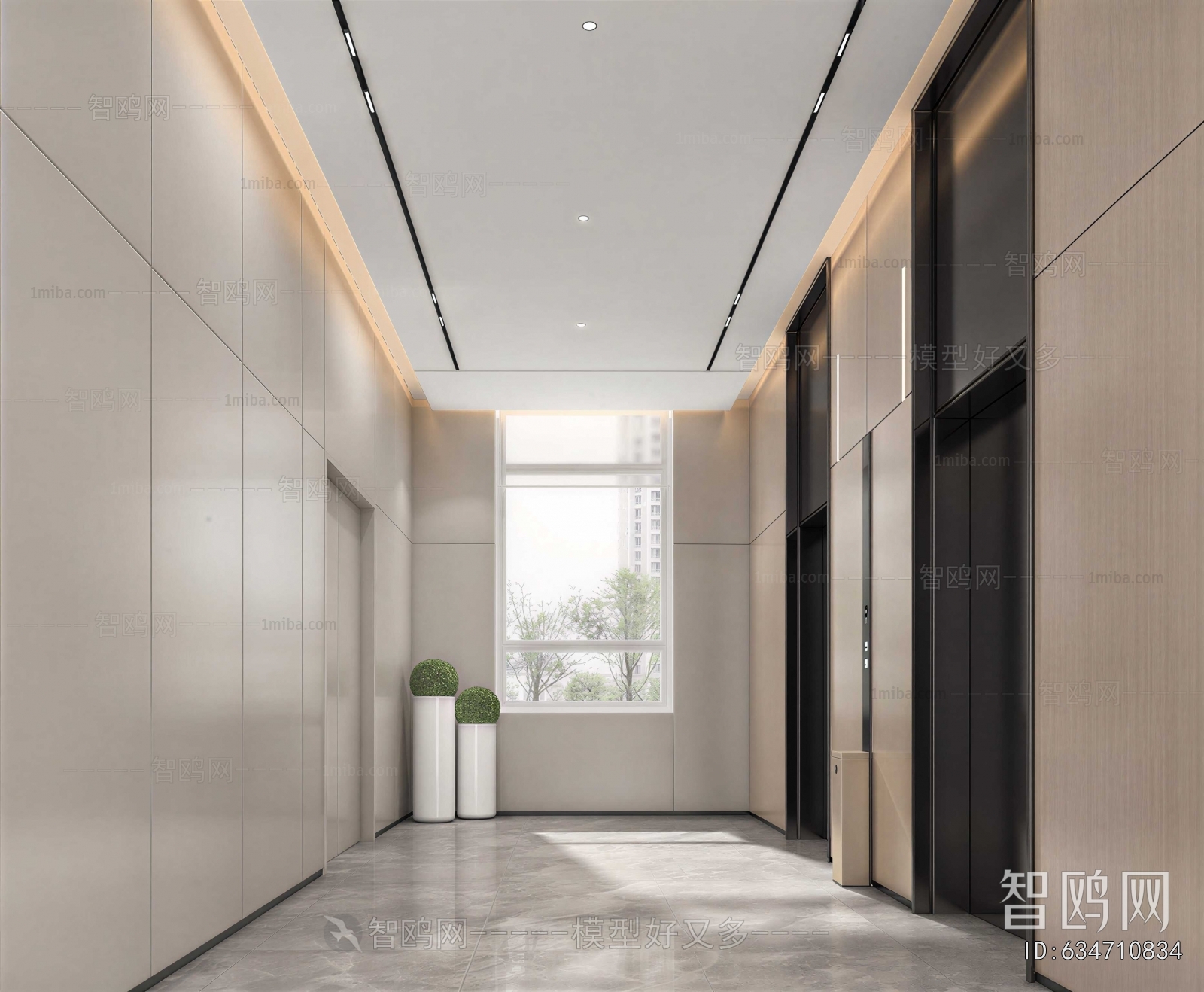 Modern Office Elevator Hall