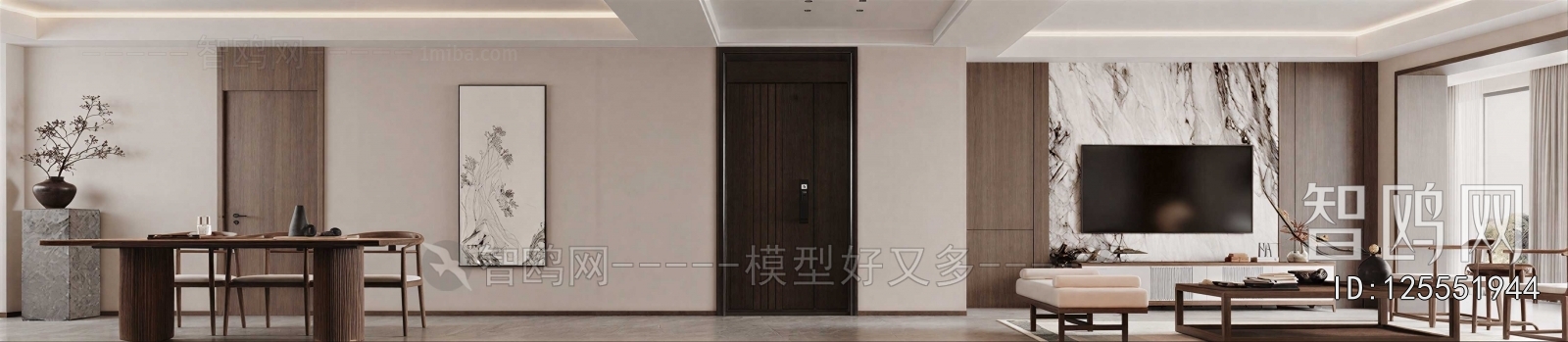 New Chinese Style A Living Room