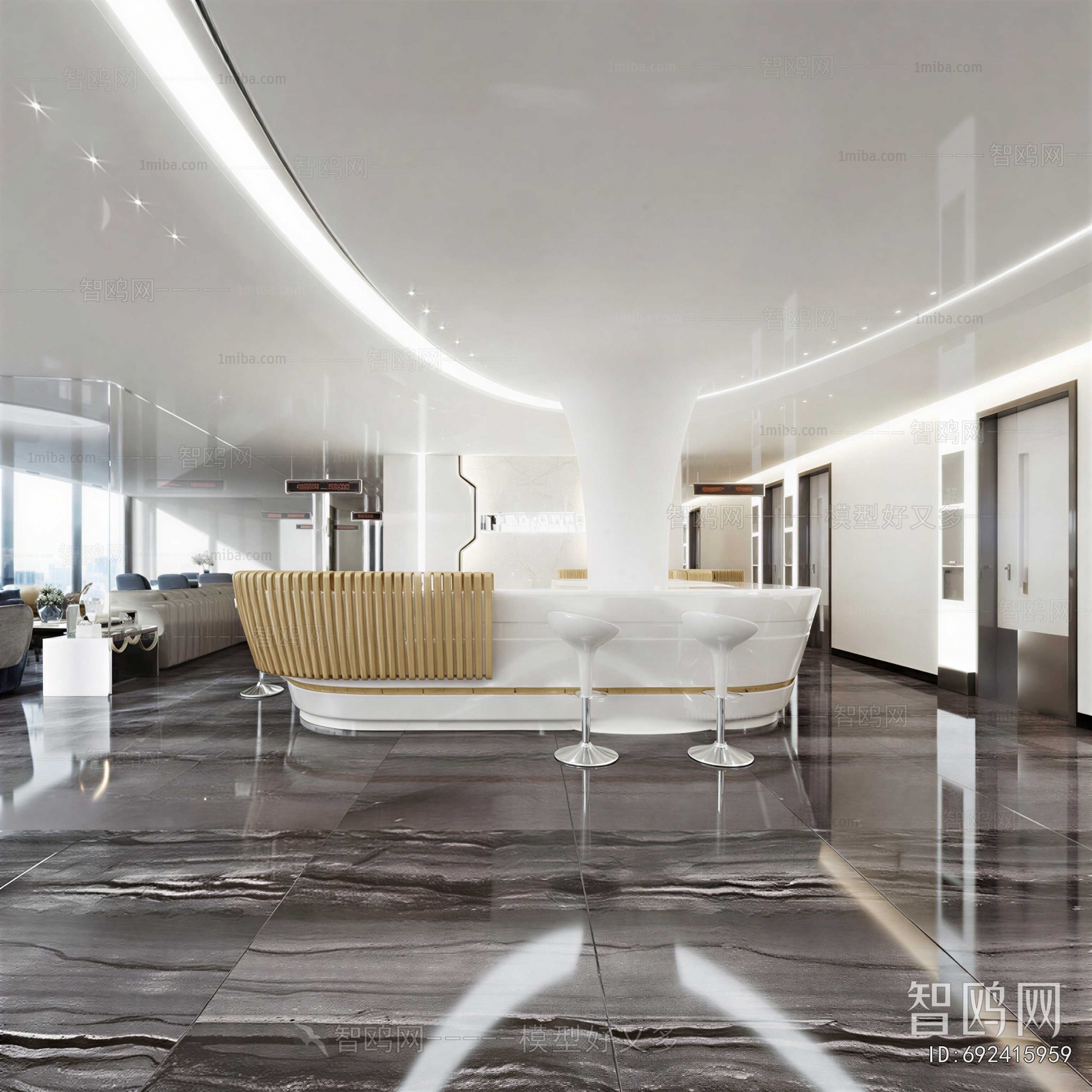 Modern Office Reception Desk