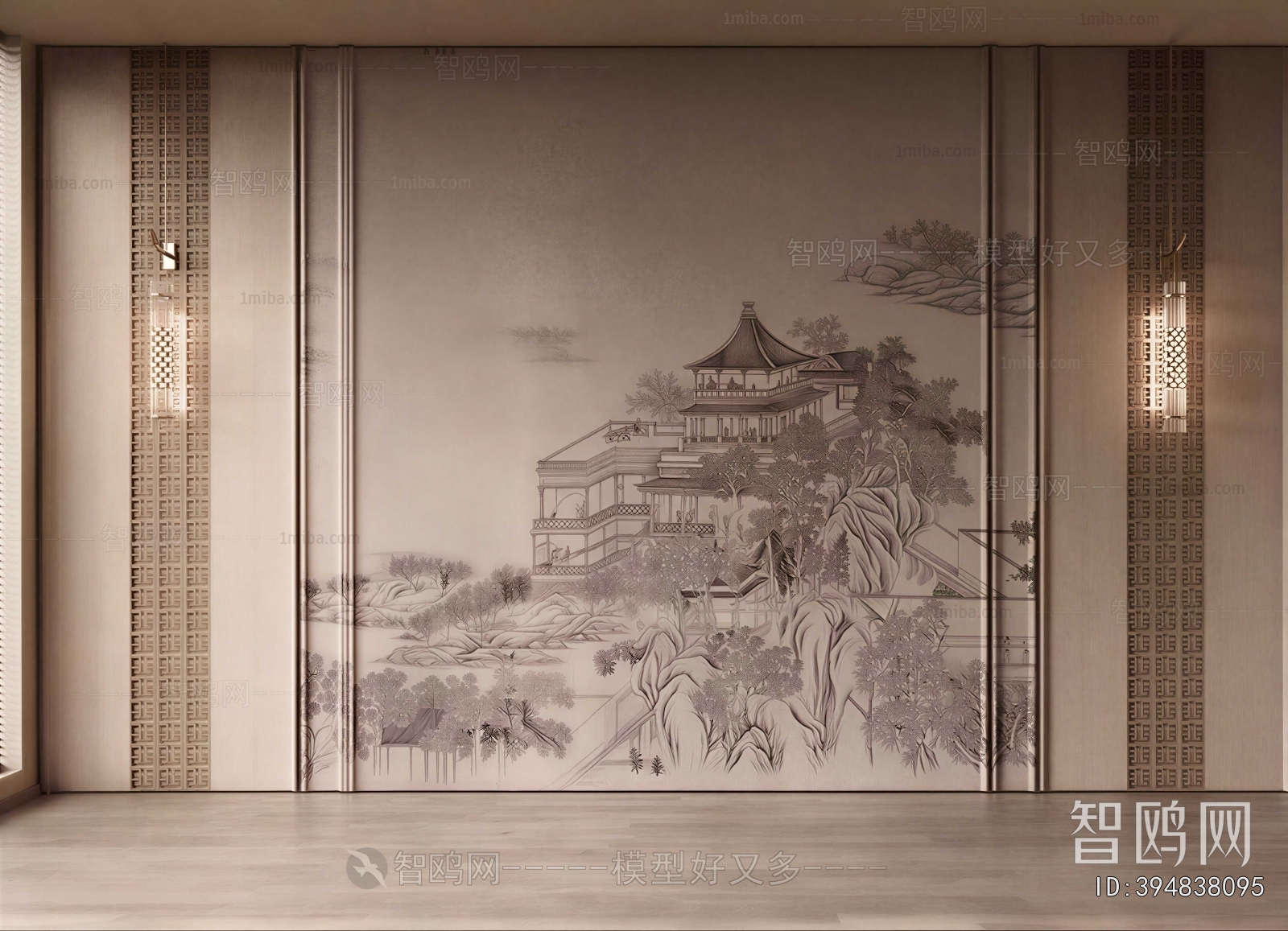 New Chinese Style TV Wall