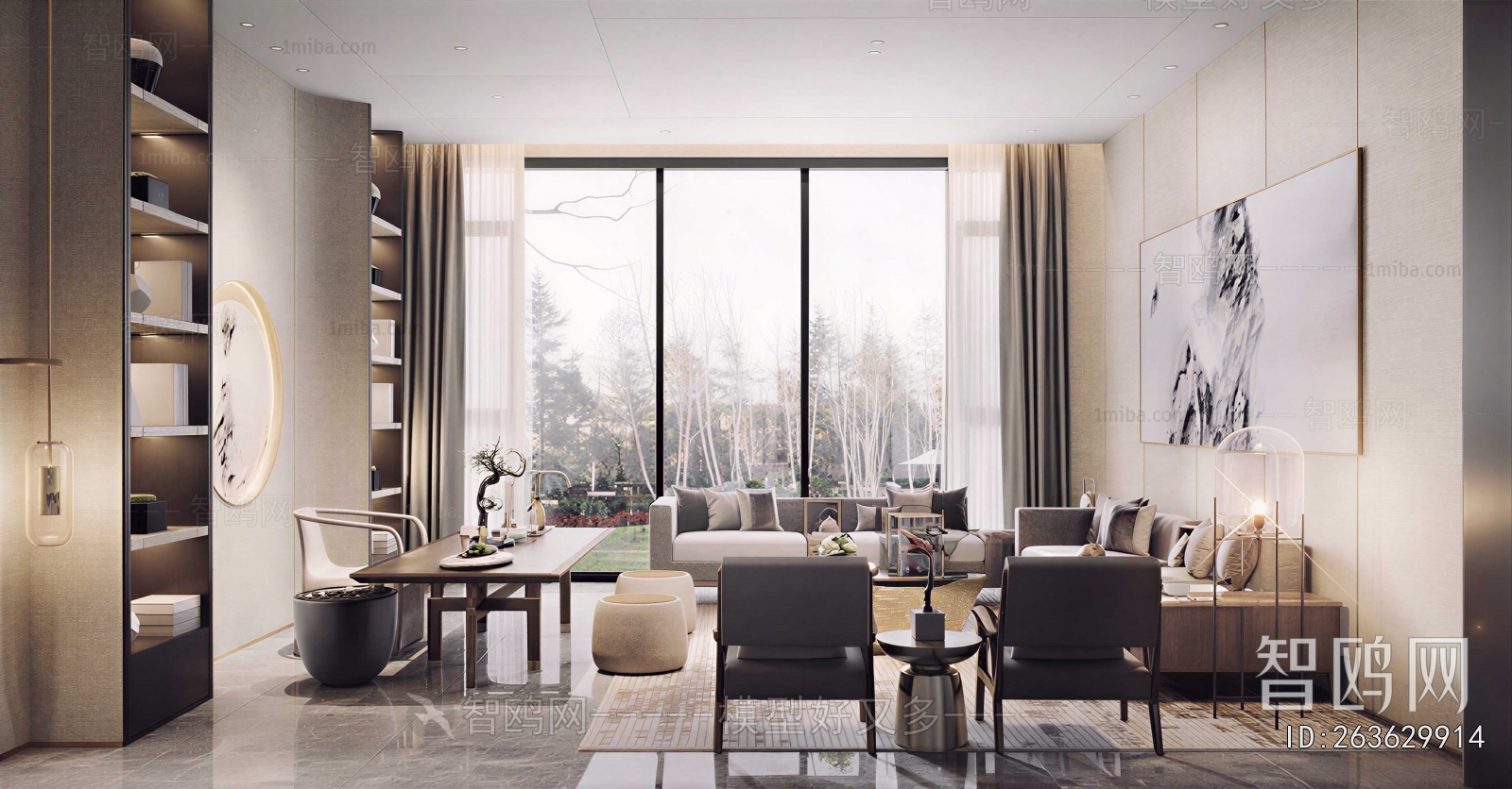 New Chinese Style A Living Room