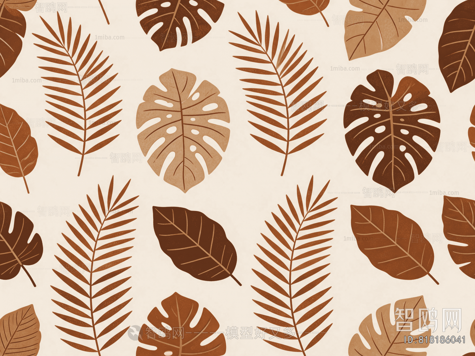 Animal And Plant Pattern Wallpaper