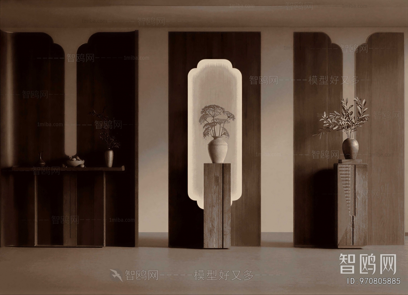 New Chinese Style Wooden Screen Partition