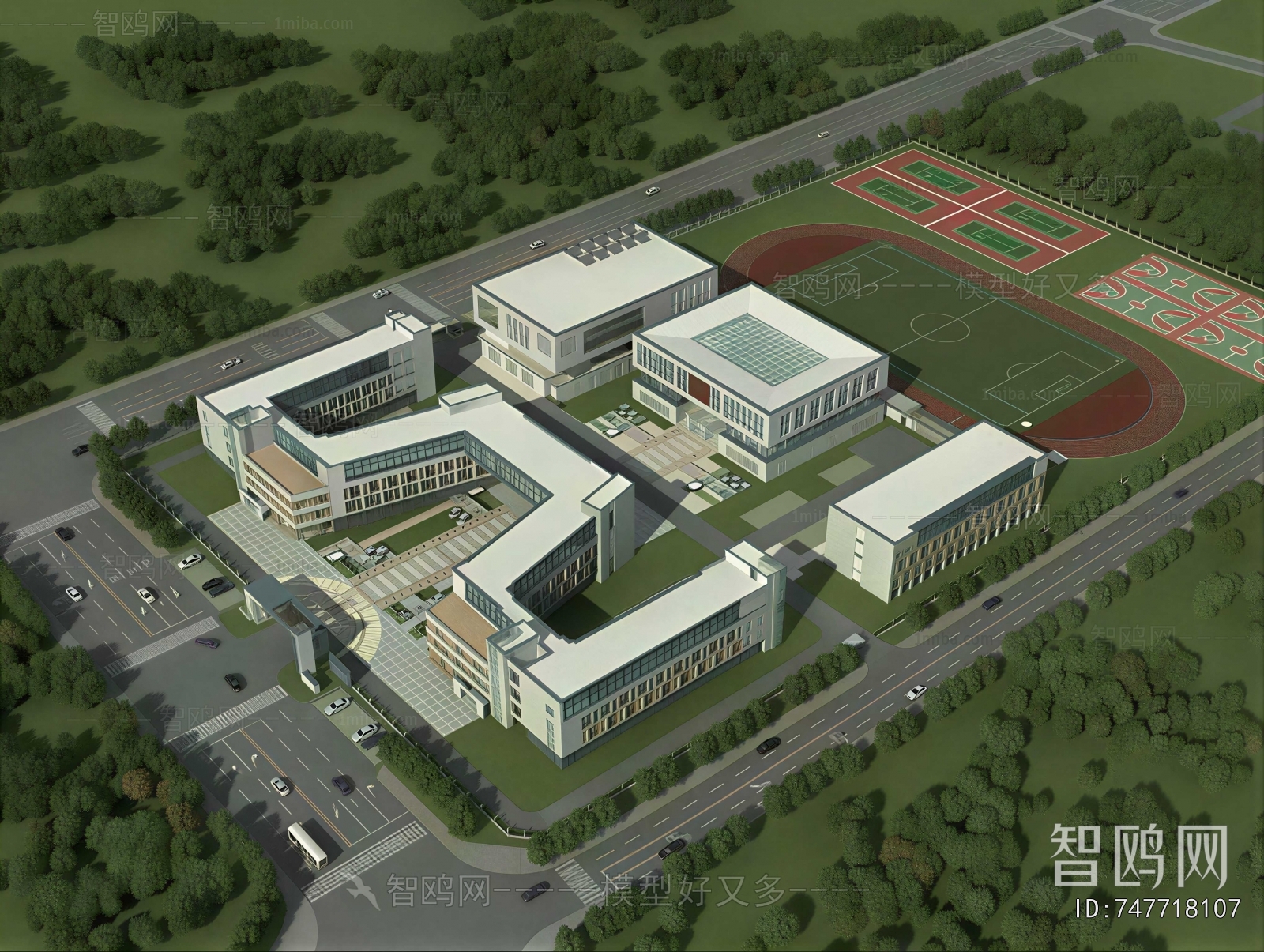 Modern Architectural Bird's-eye View Planning