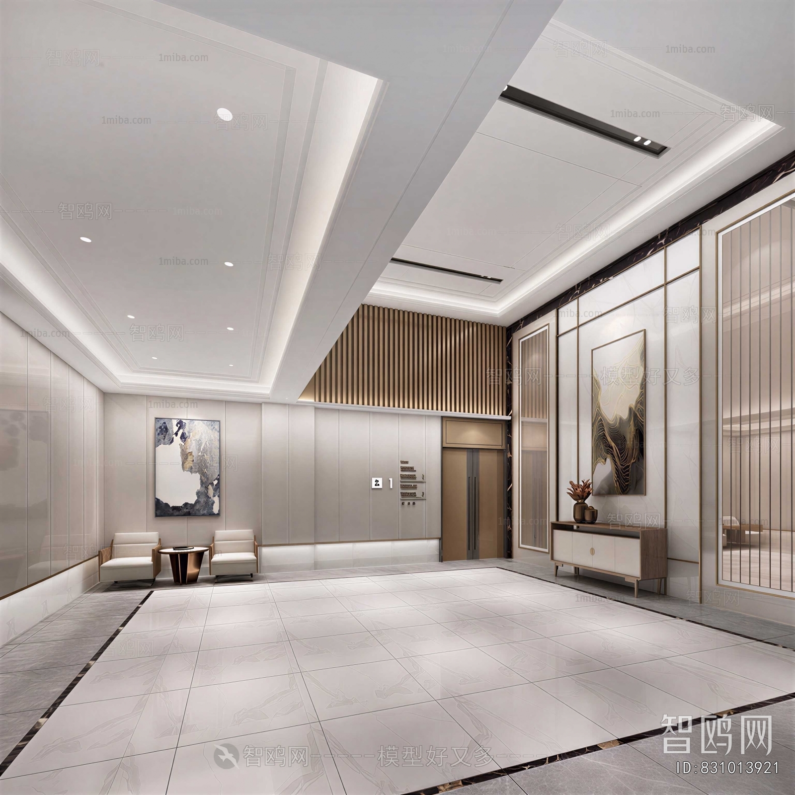 Modern Office Elevator Hall