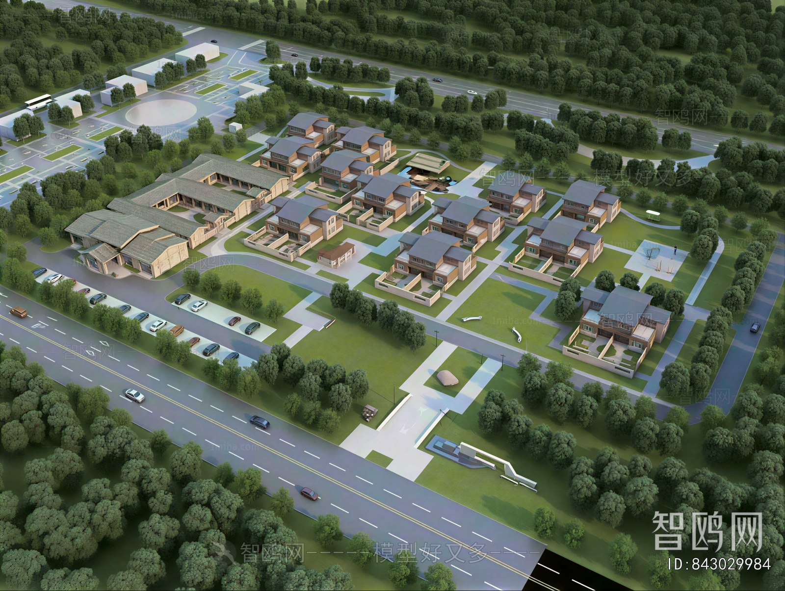 Modern Architectural Bird's-eye View Planning