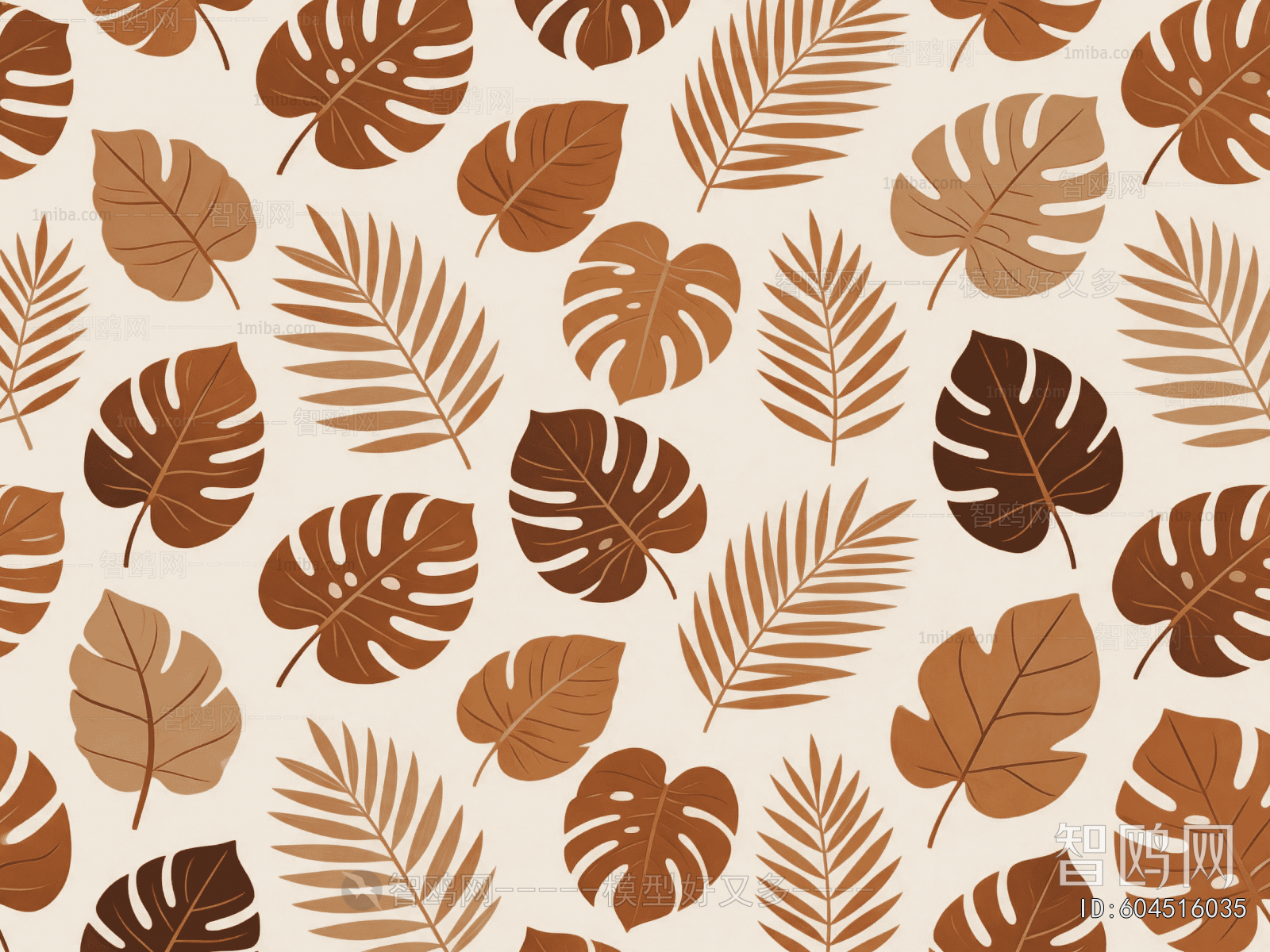 Animal And Plant Pattern Wallpaper